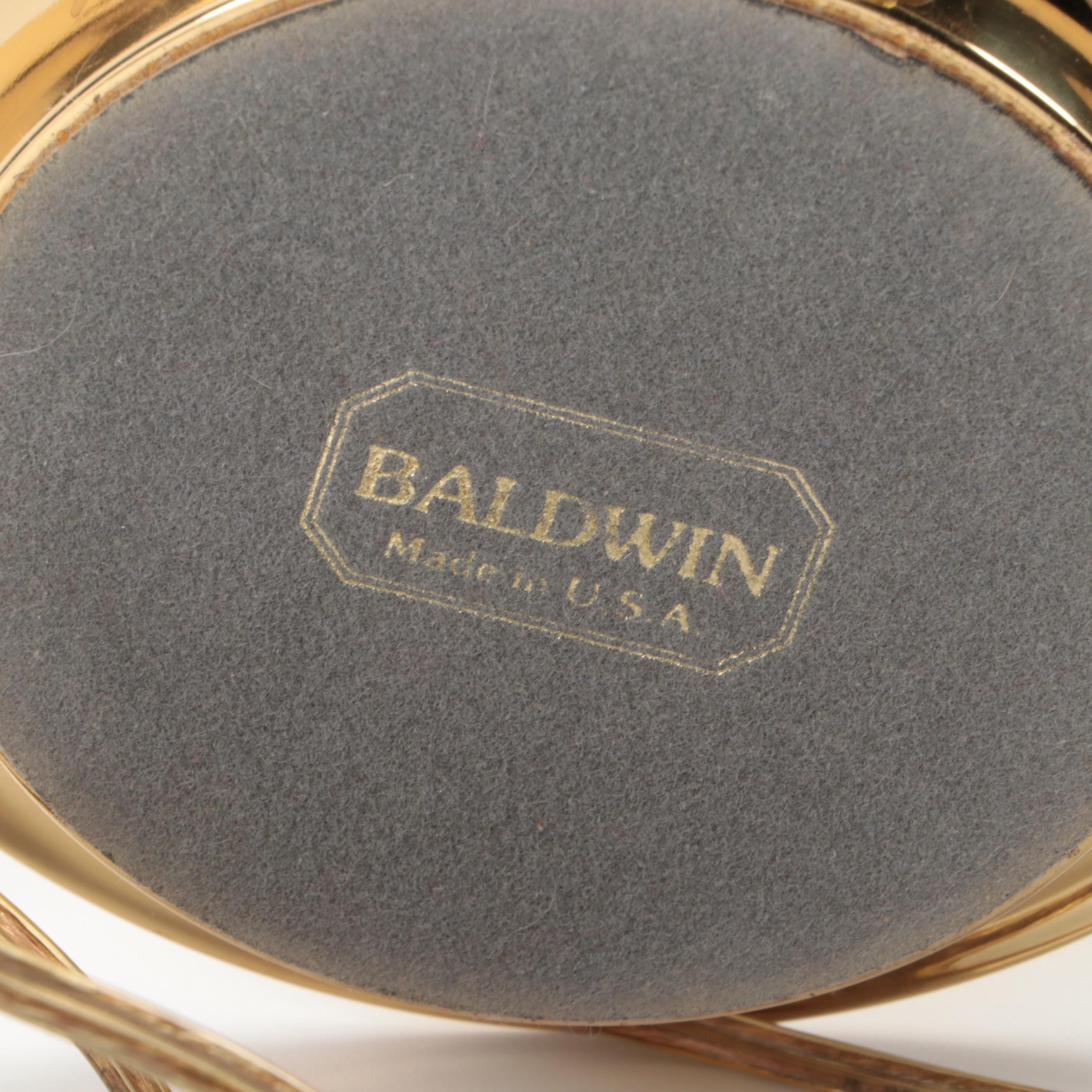 Baldwin Empire Style French Horn Brass Bouillotte Lamp, Mid/Late 20th C.