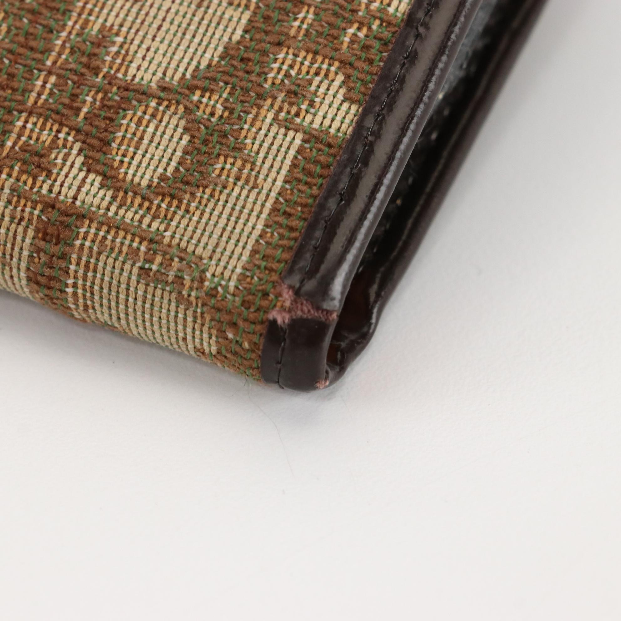 Christian Dior Bifold Long Wallet  in Oblique Canvas and Brown Leather