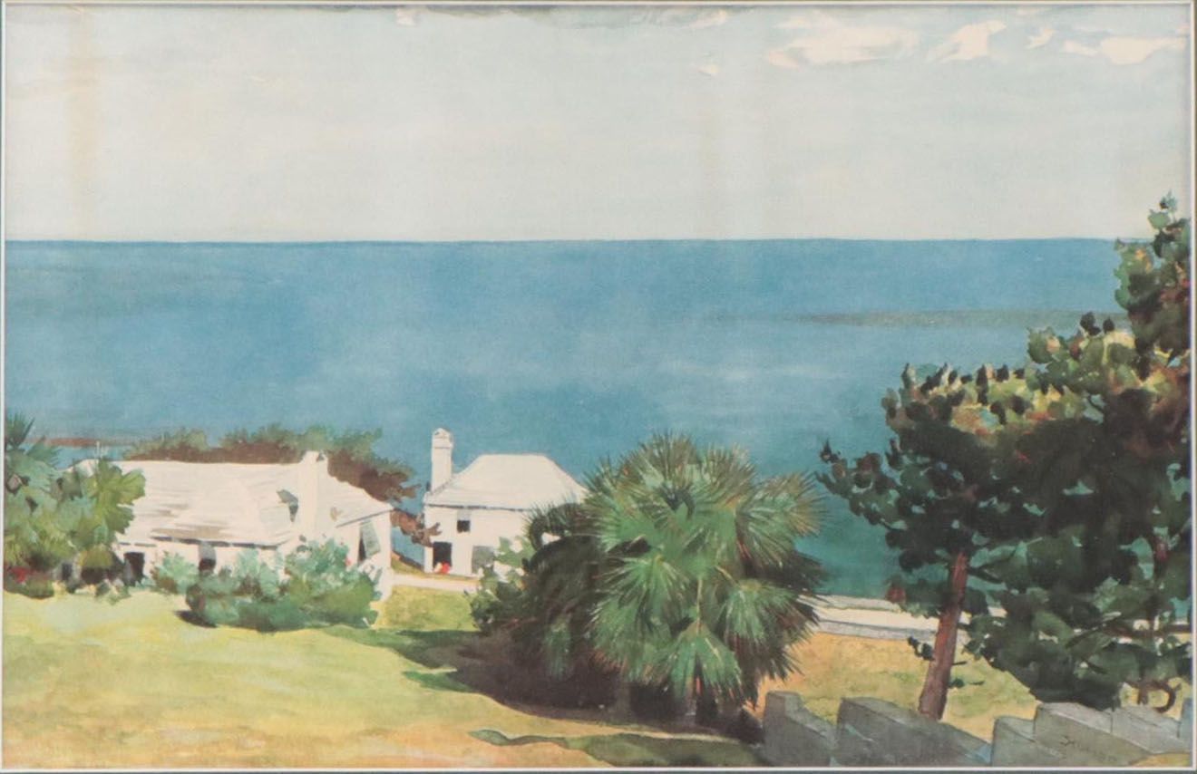 Collotype After Winslow Homer "Shore At Bermuda"