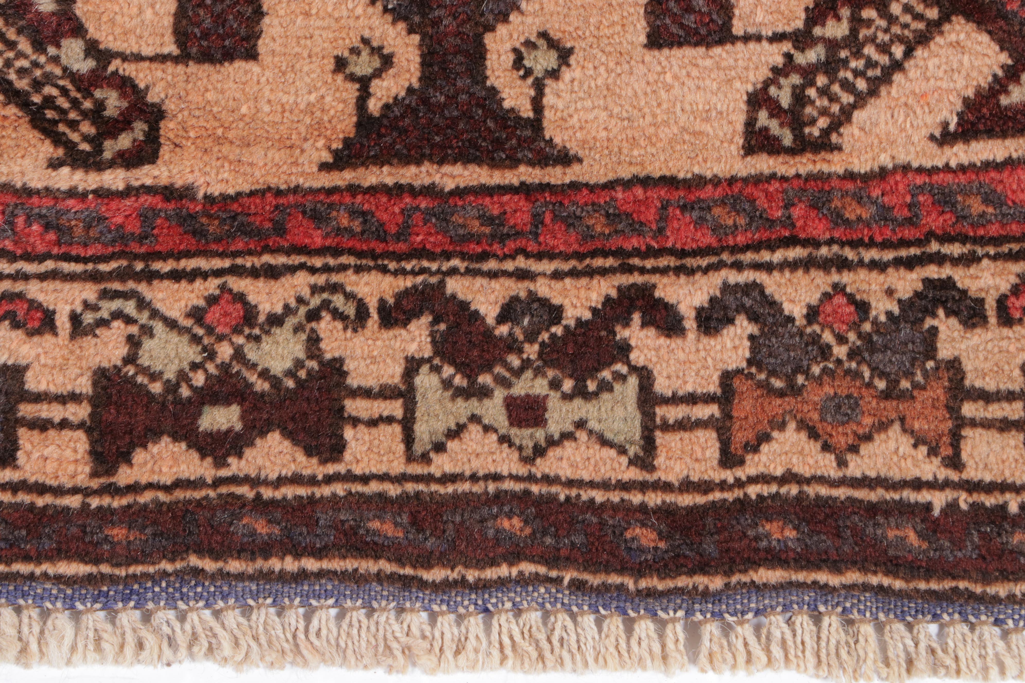 2'11 x 4'4 Hand-Knotted Afghan Baluch Accent Rug