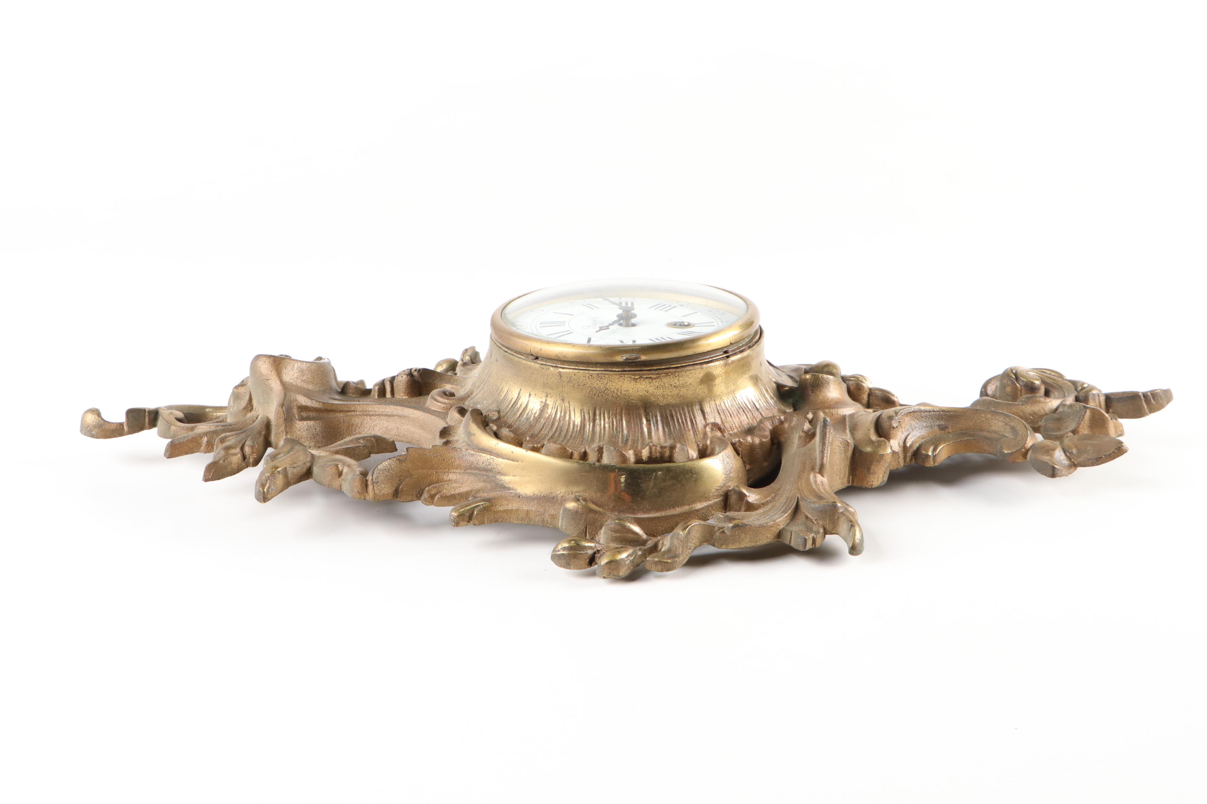 Bunéy French Louis XV Style Gilt Brass Cartel Clock, 20th Century