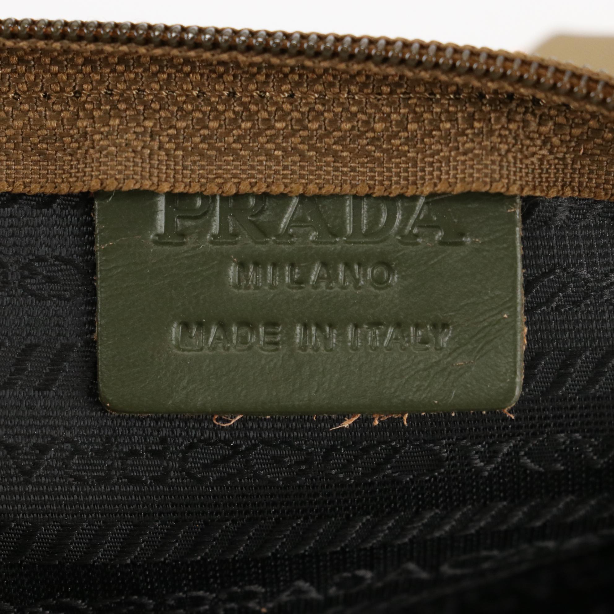 Prada Accessory Zip Pouch in Olive Tessuto Nylon