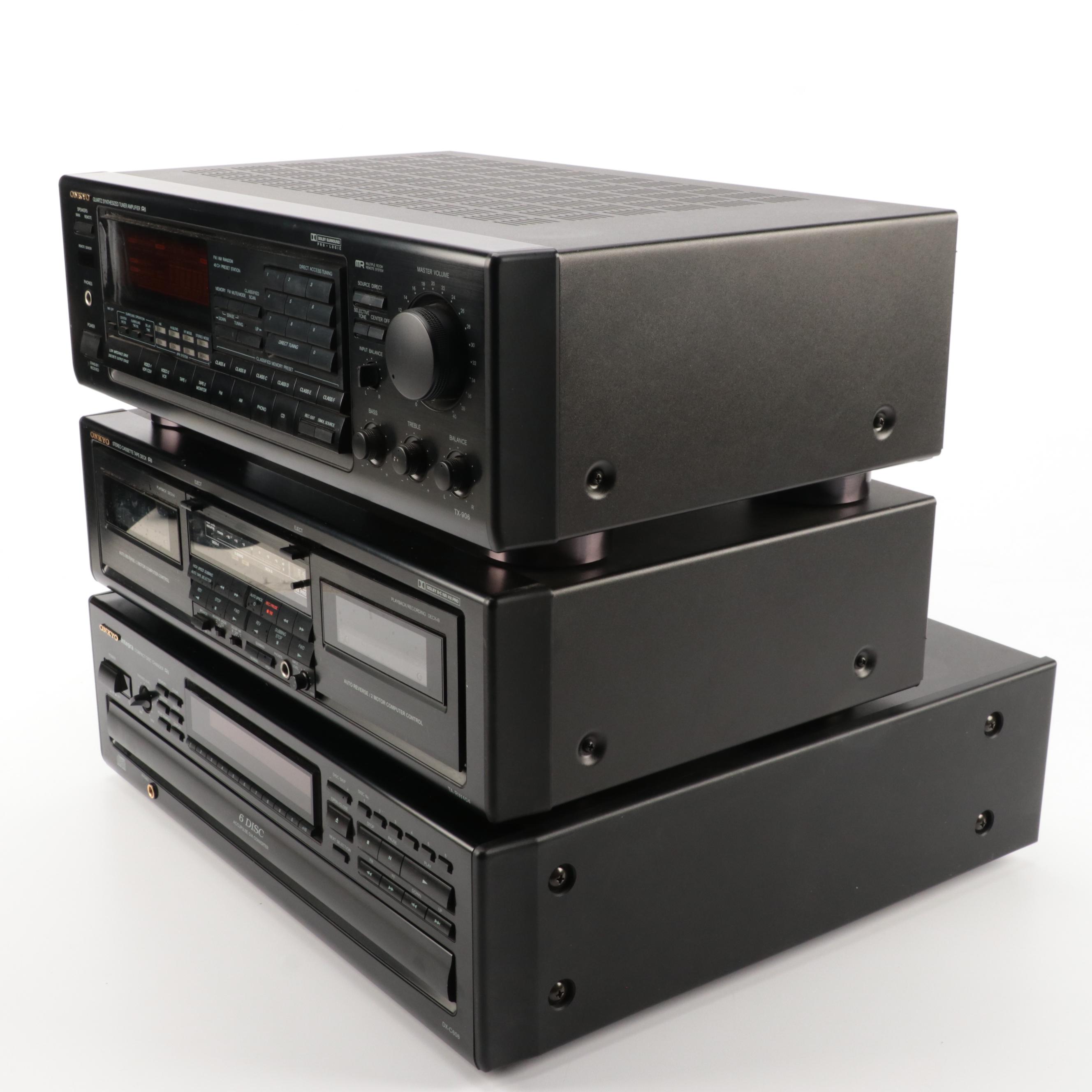 Onkyo Tuner Receiver Amplifier With 6 Disc Carousel and Dual Tape Deck