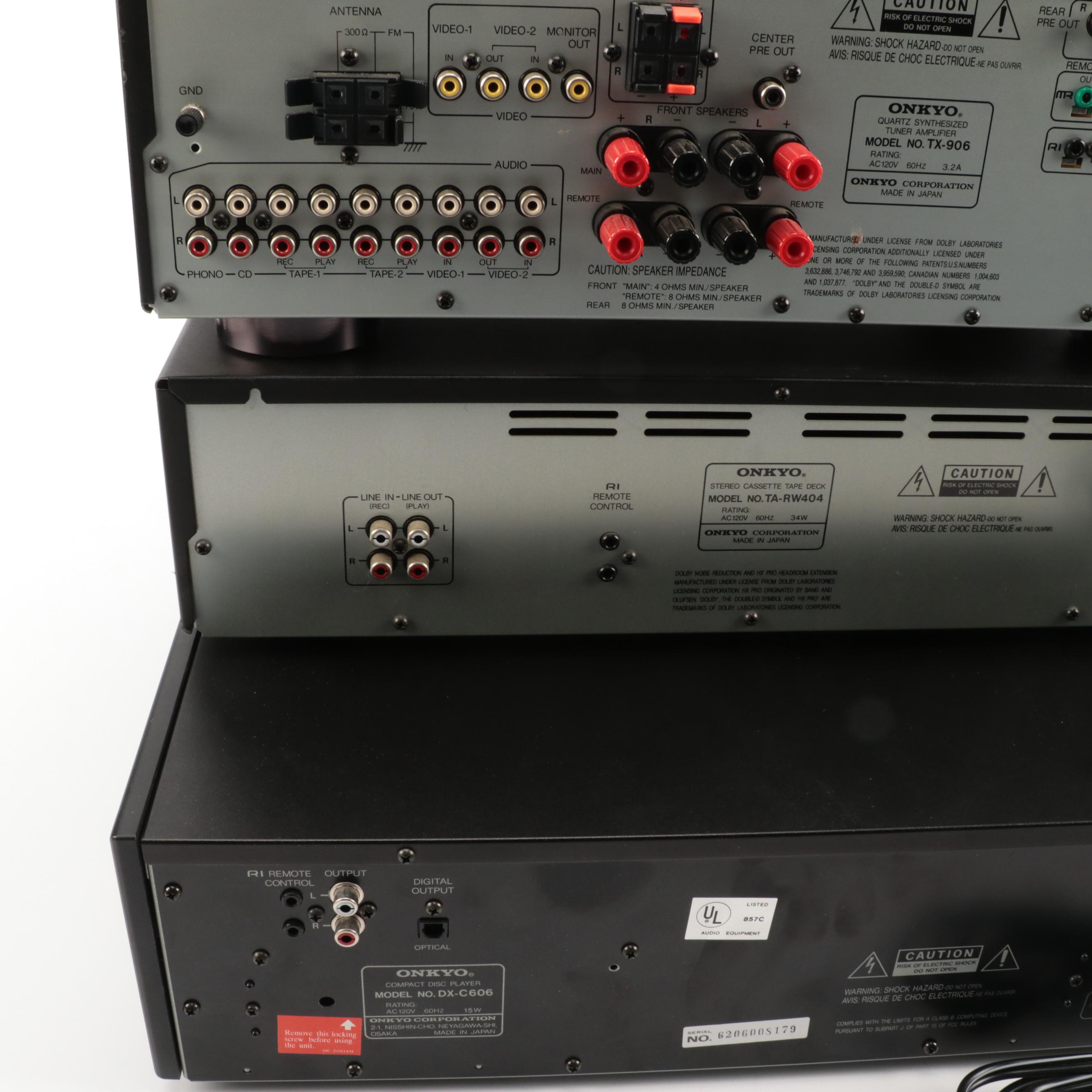 Onkyo Tuner Receiver Amplifier With 6 Disc Carousel and Dual Tape Deck