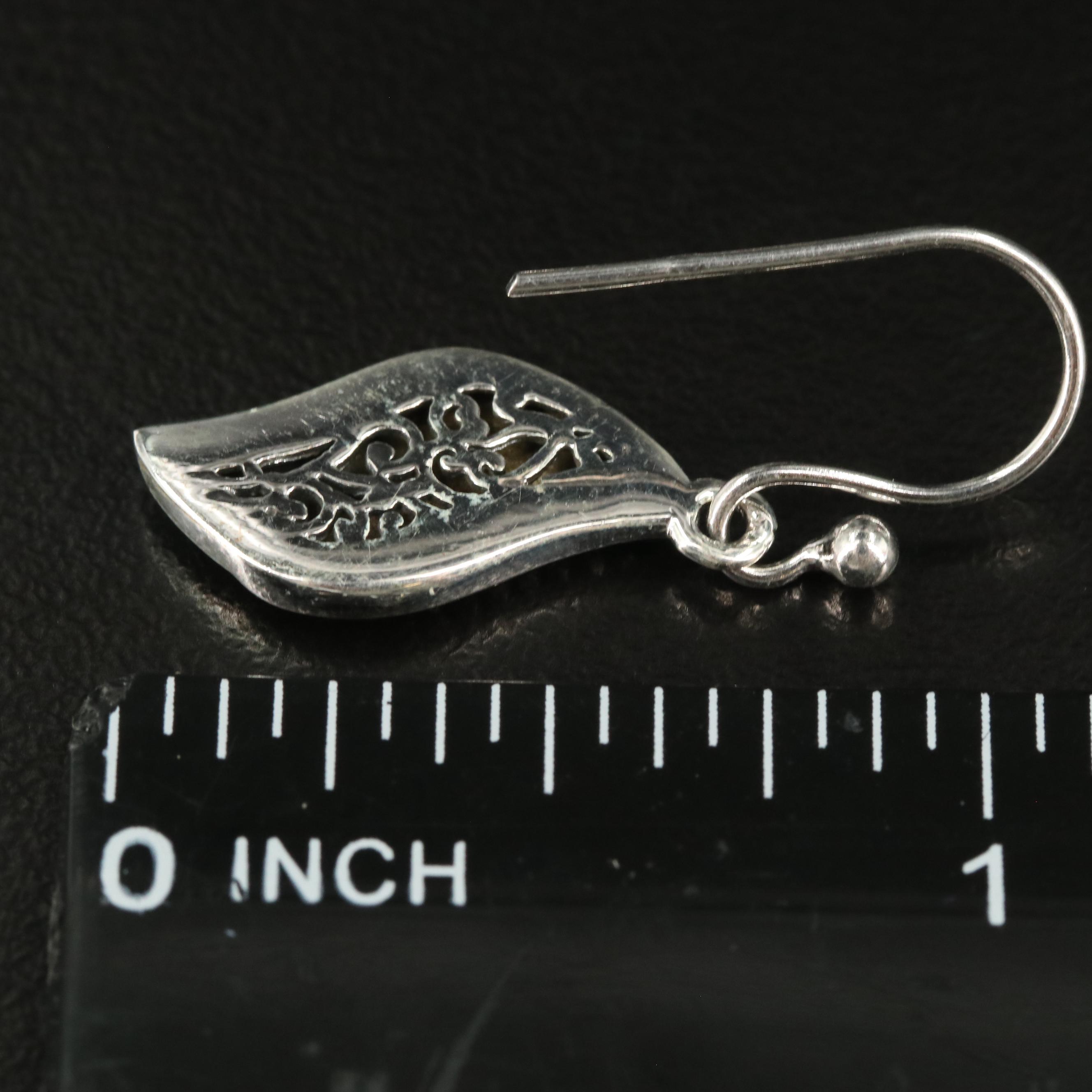 Sterling Textured Drop Earrings