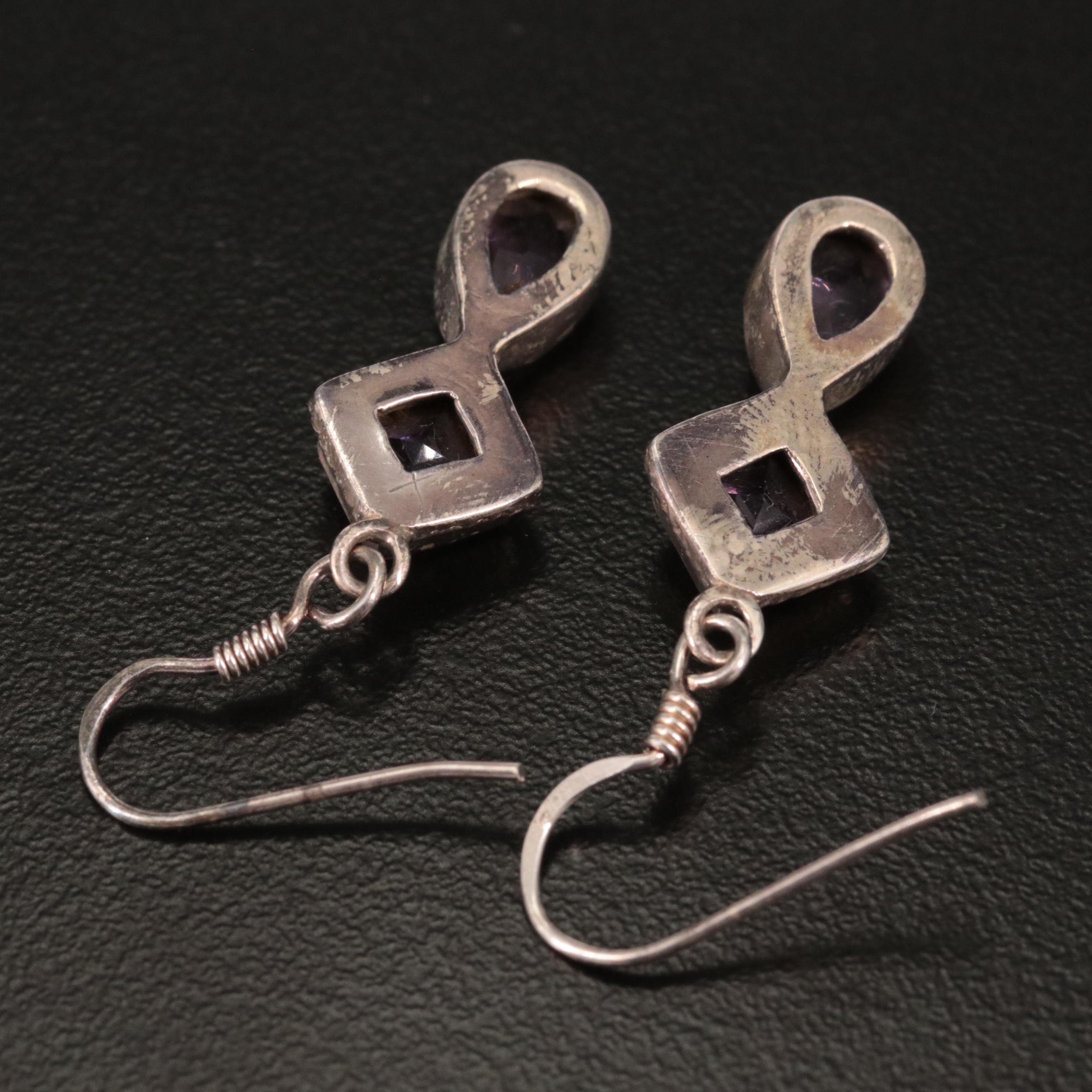 Sterling Amethyst Dangle Earrings