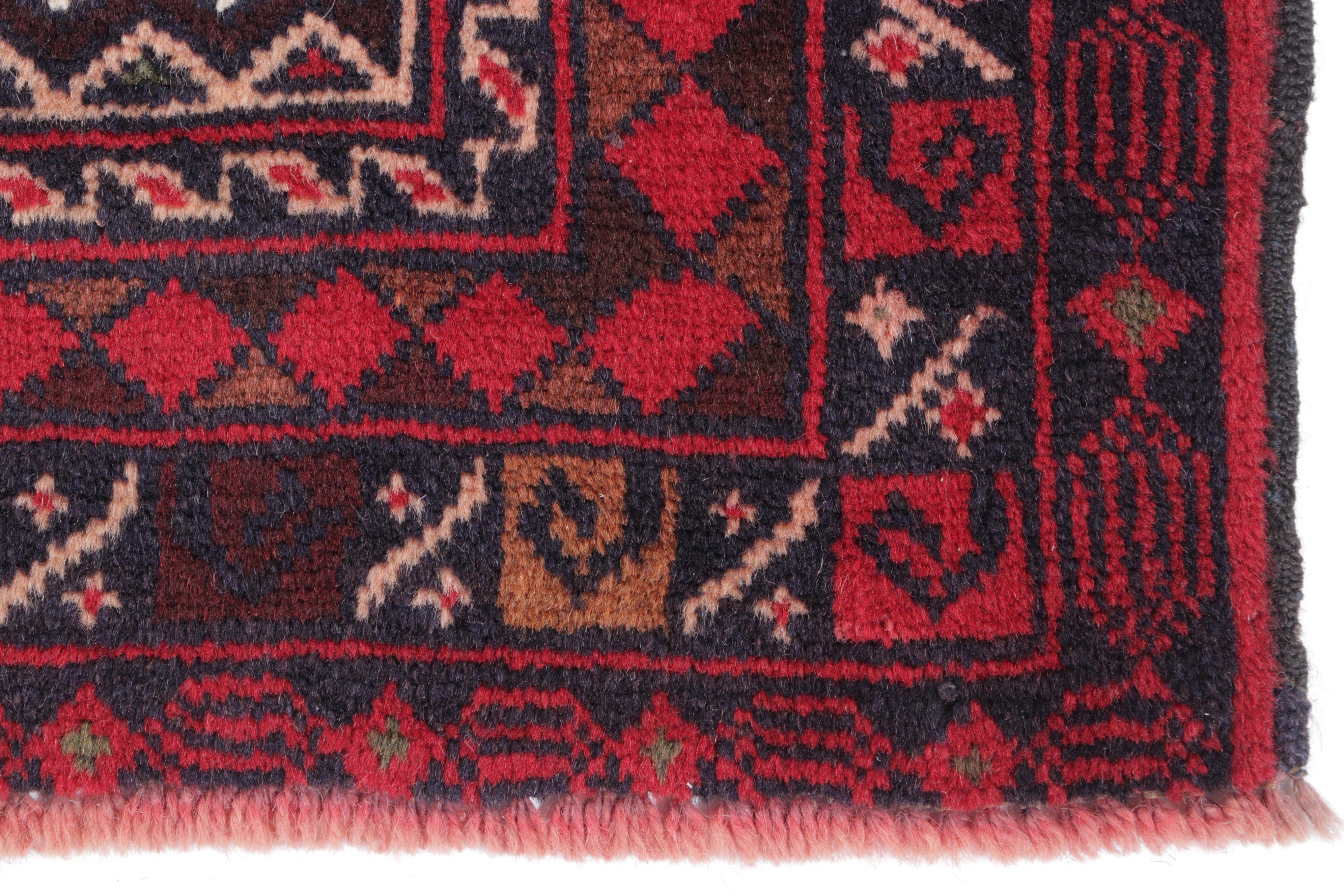 3'3 x 4'11 Hand-Knotted Afghan Baluch Pictorial Accent Rug