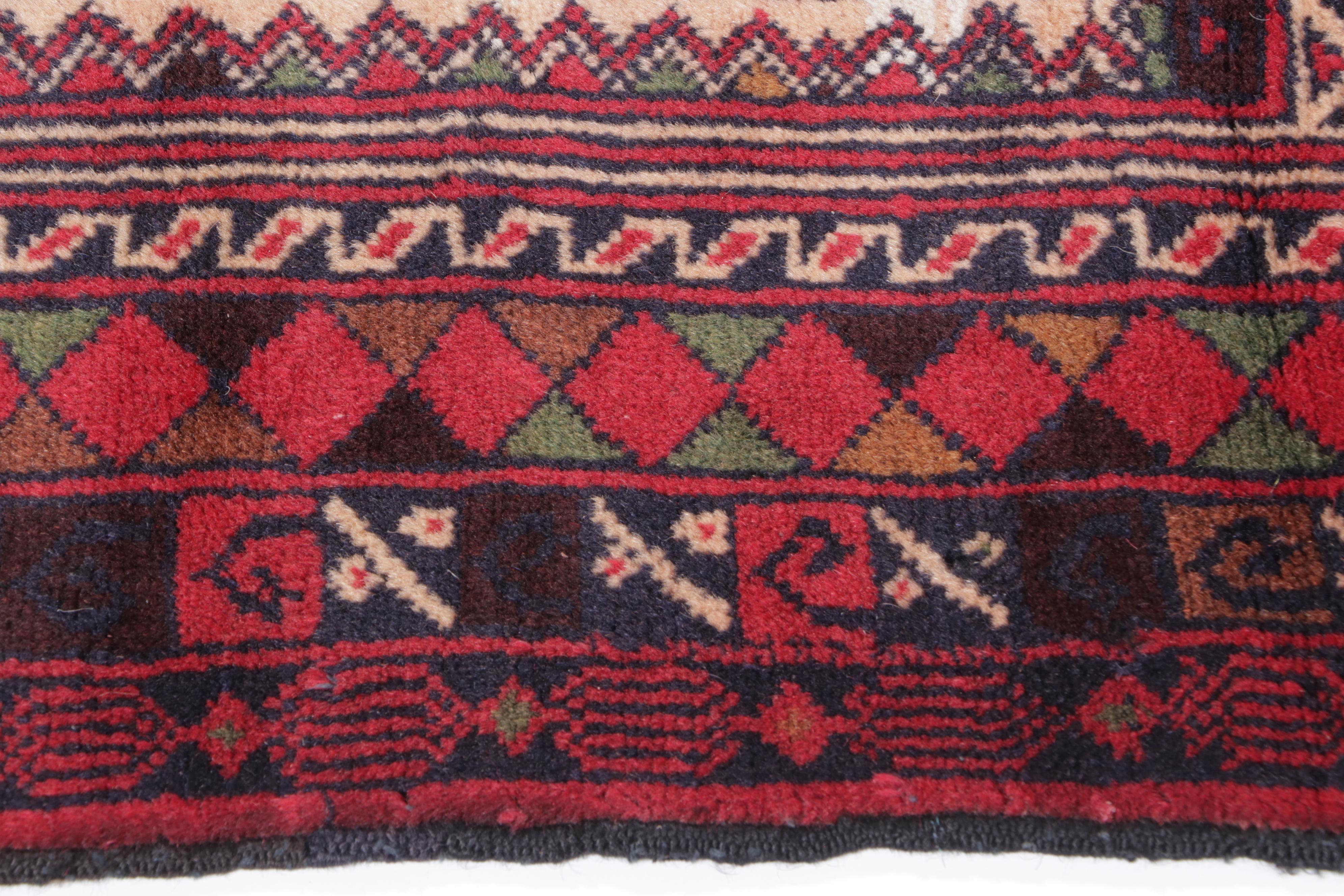 3'3 x 4'11 Hand-Knotted Afghan Baluch Pictorial Accent Rug
