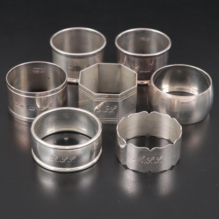 Tiffany & Co. English and American Sterling Silver Napkin Rings