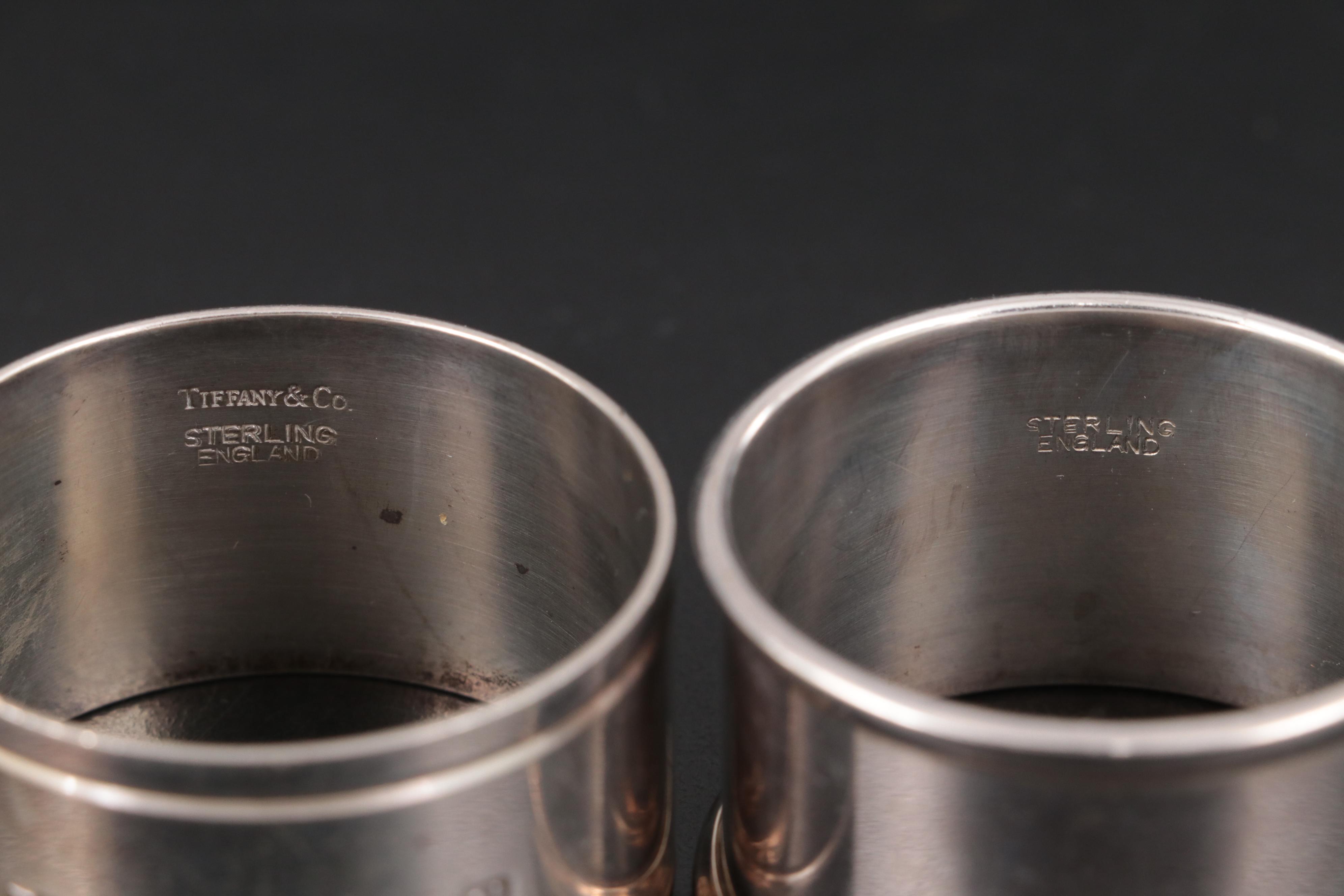 Tiffany & Co. English and American Sterling Silver Napkin Rings
