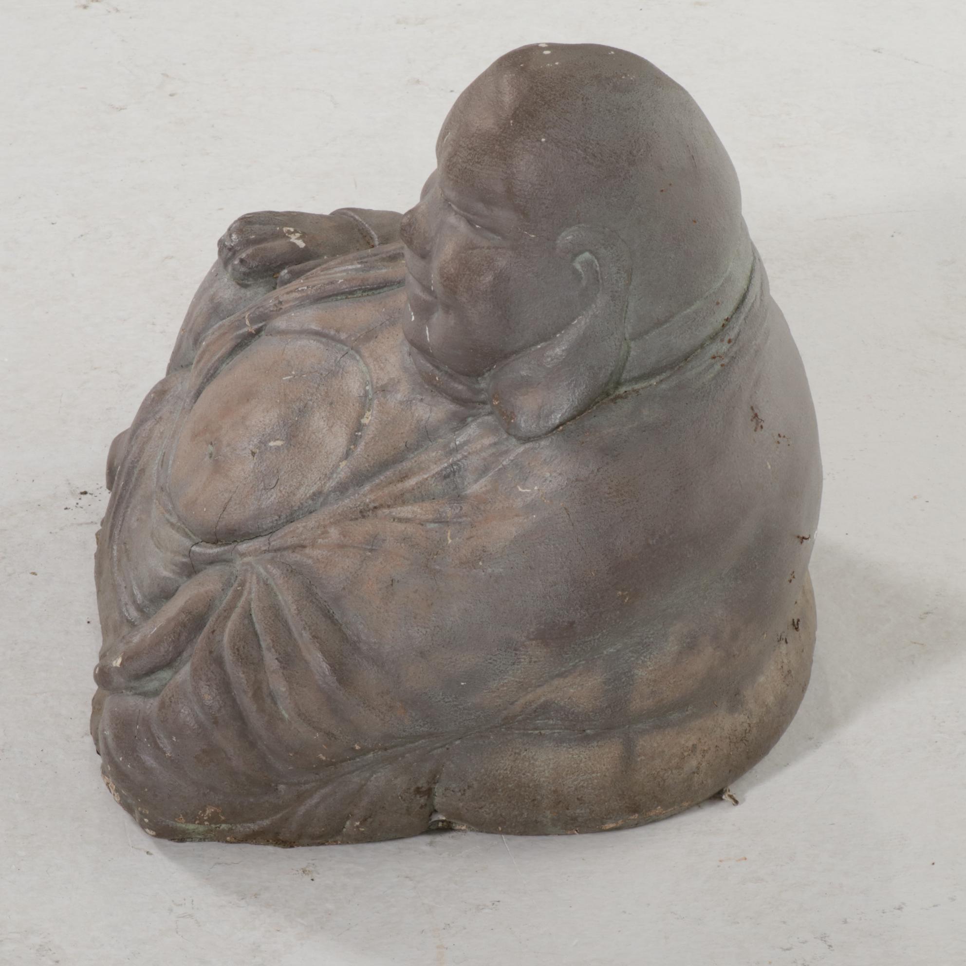 Painted Concrete Buddha Garden Statue