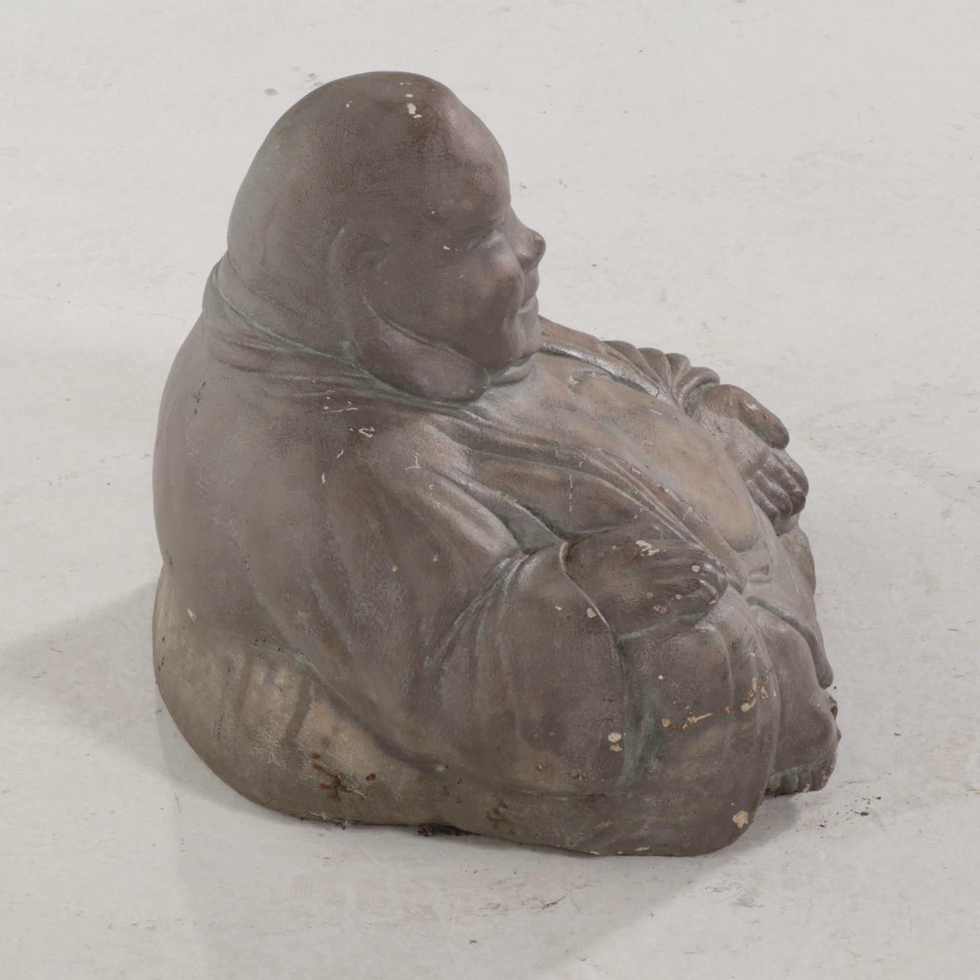 Painted Concrete Buddha Garden Statue