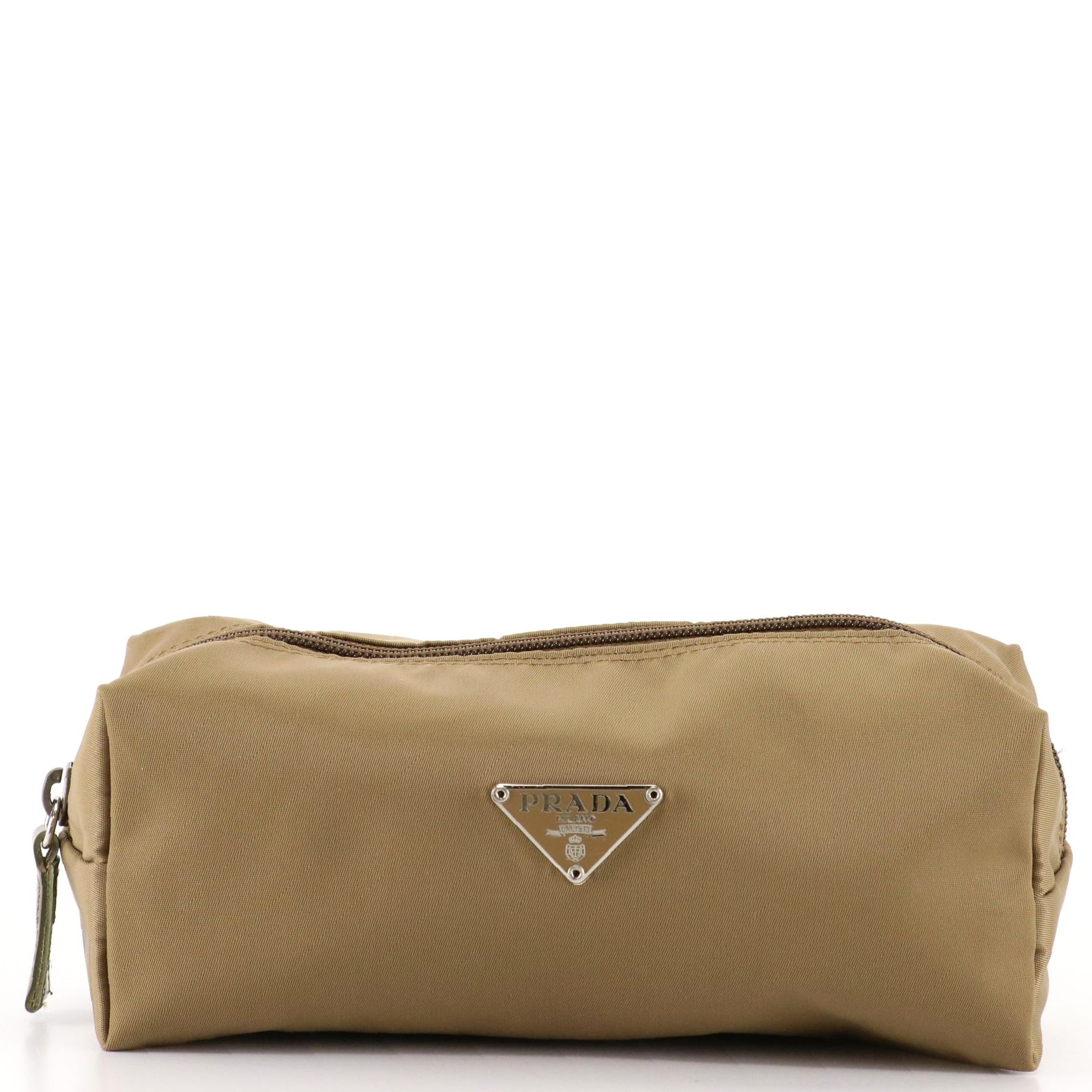 Prada Accessory Zip Pouch in Olive Tessuto Nylon