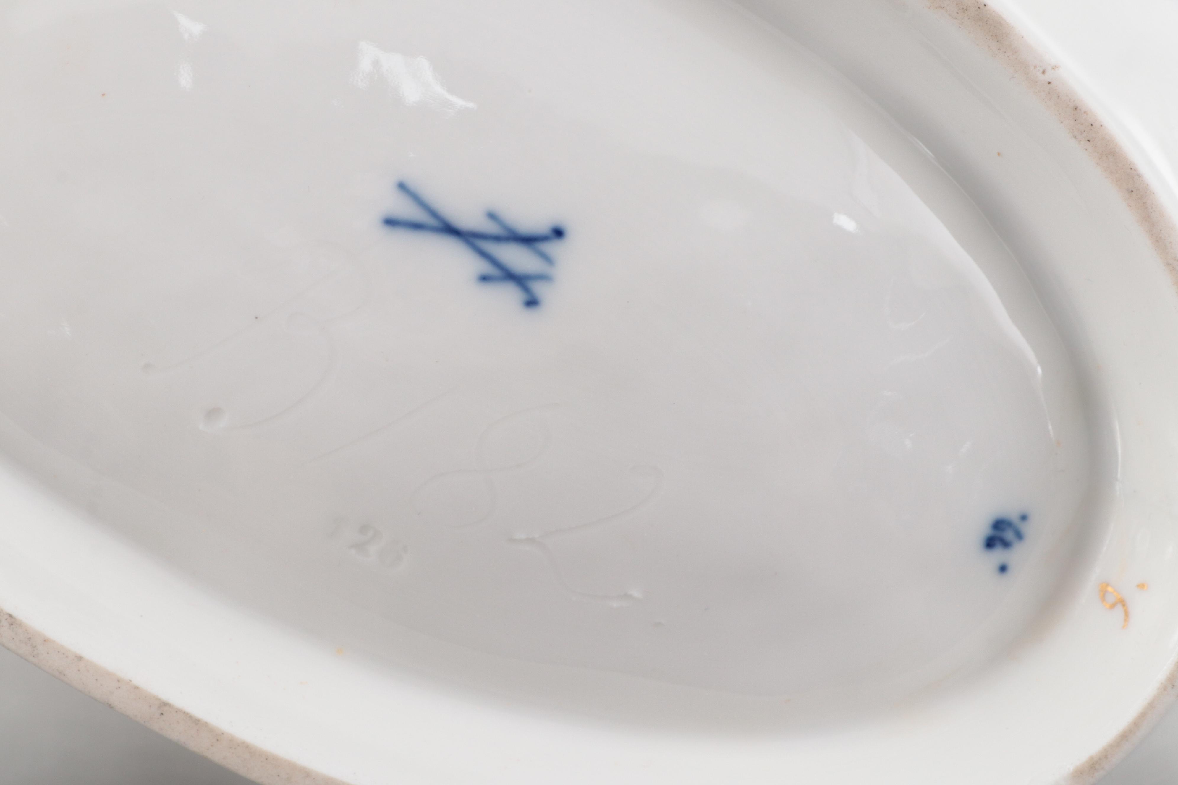 Meissen Gilt Molded Porcelain Oval Bowl, Late 19th/ Early 20th C.