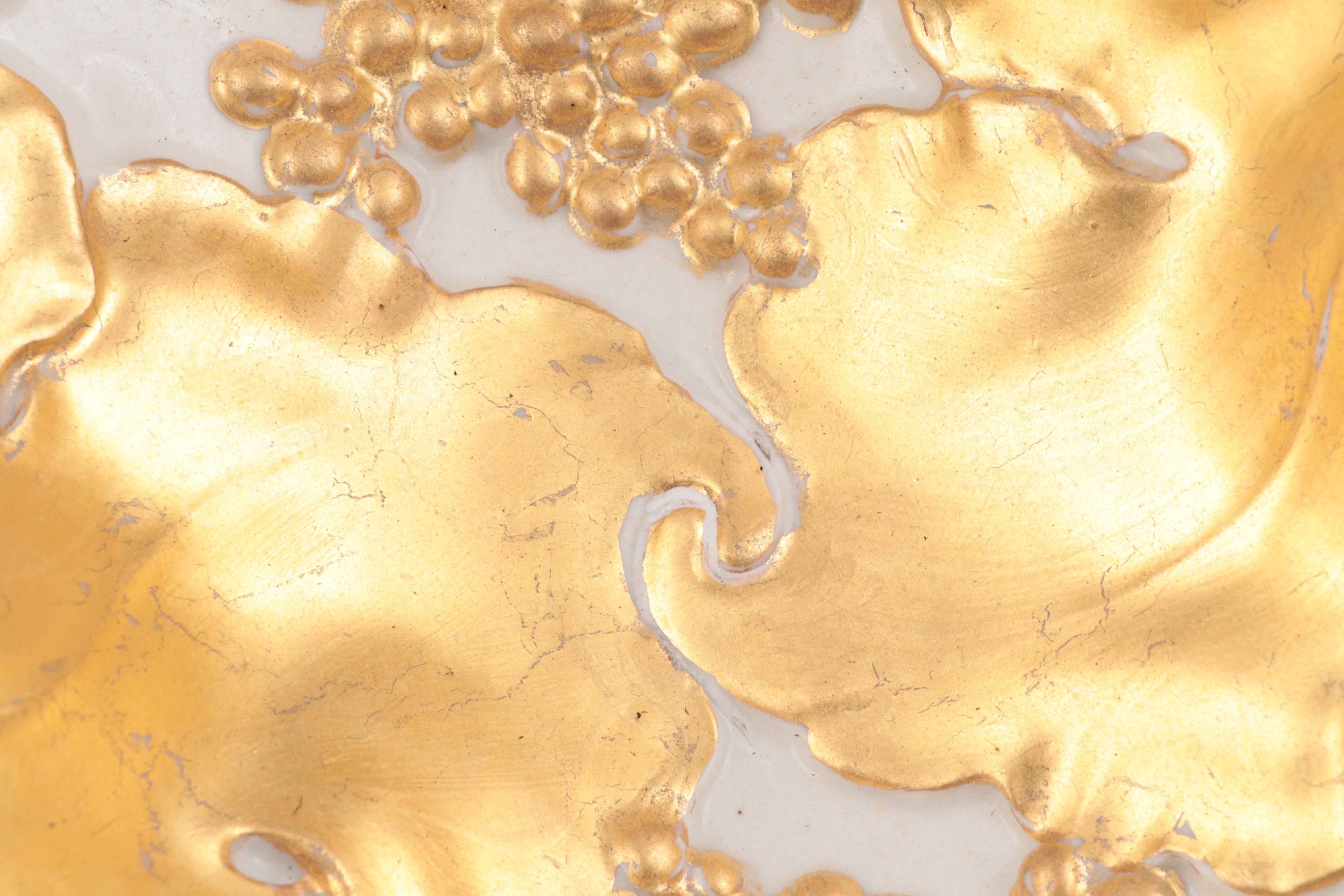 Meissen Gilt Molded Porcelain Oval Bowl, Late 19th/ Early 20th C.