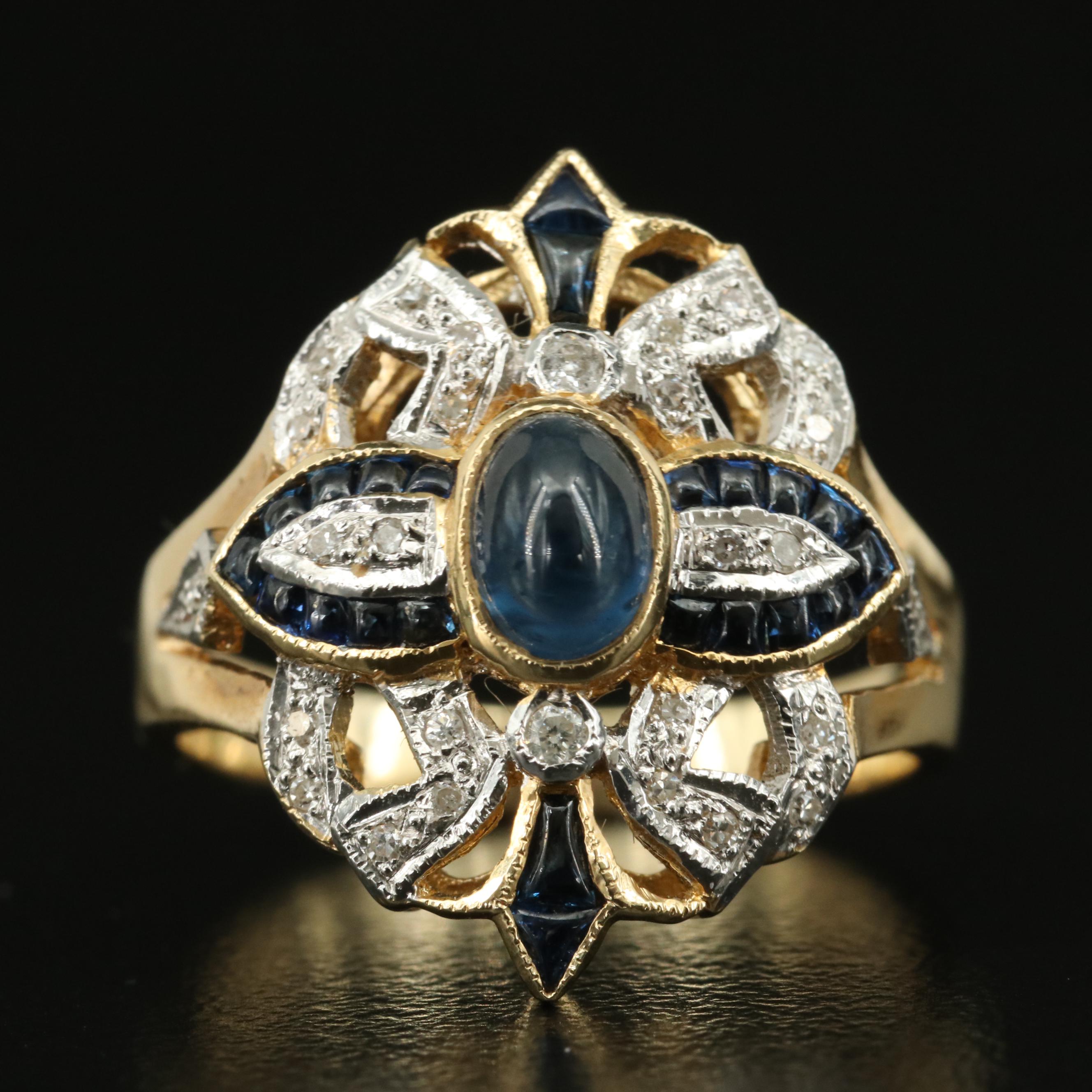 14K Sapphire and Diamond Ring