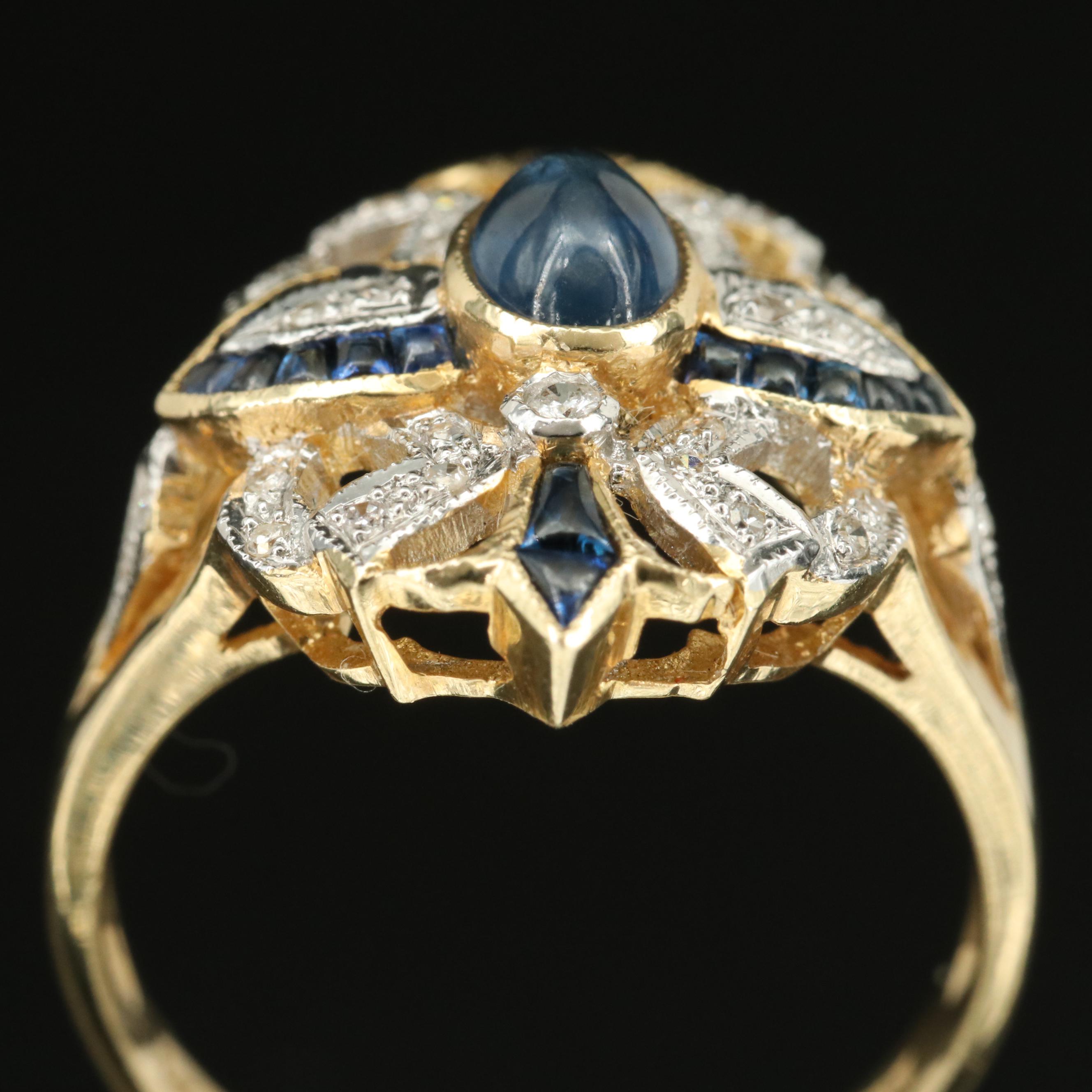 14K Sapphire and Diamond Ring