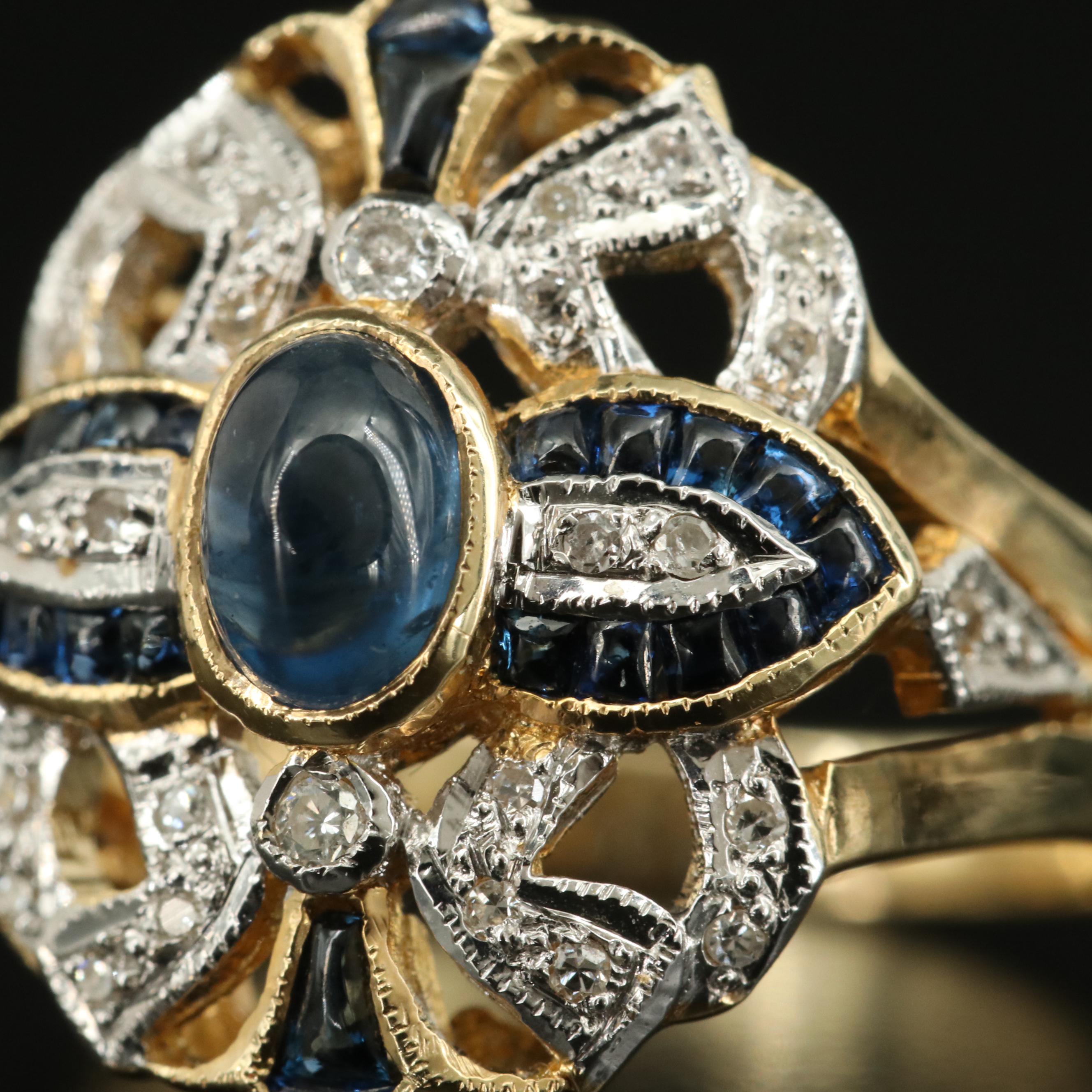 14K Sapphire and Diamond Ring