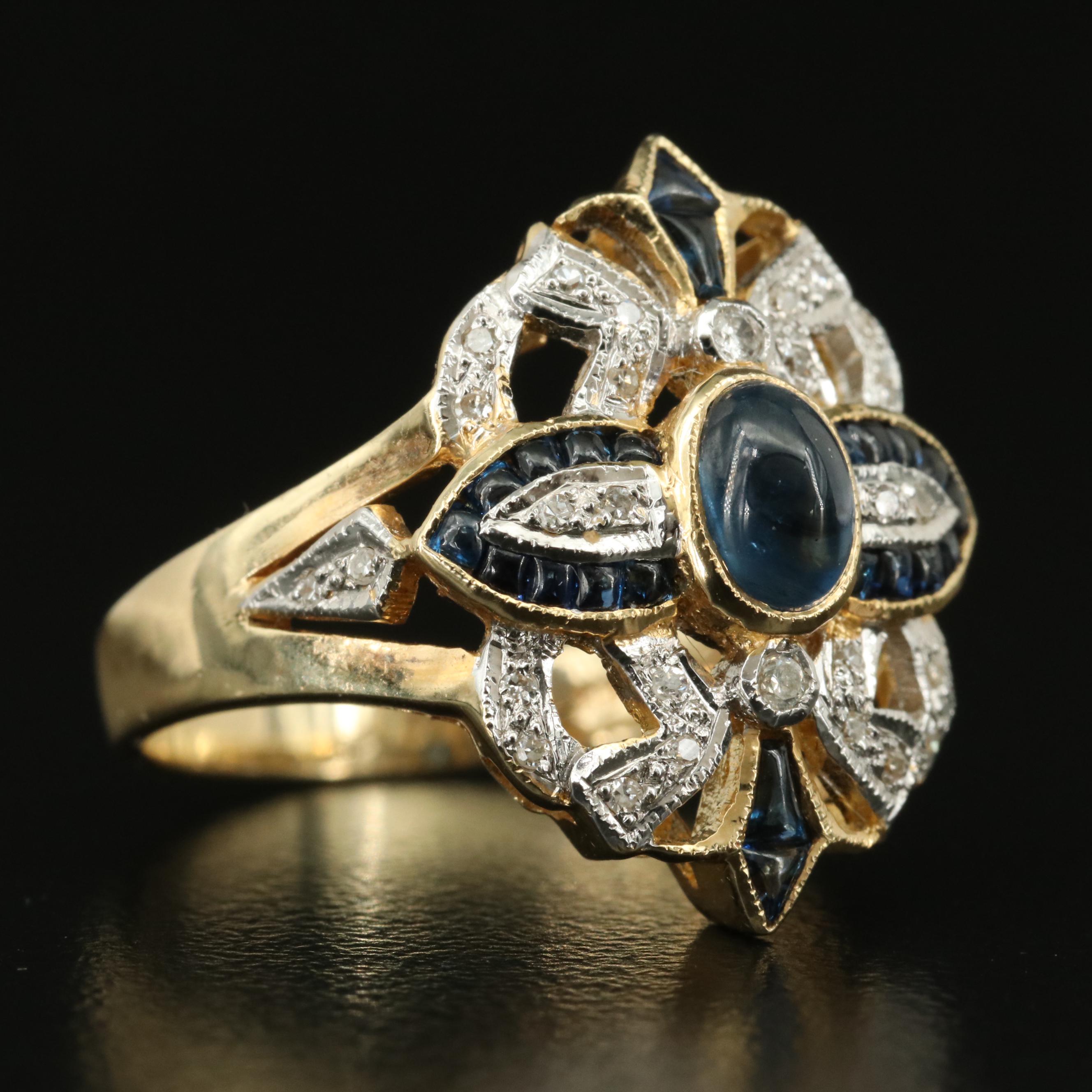 14K Sapphire and Diamond Ring
