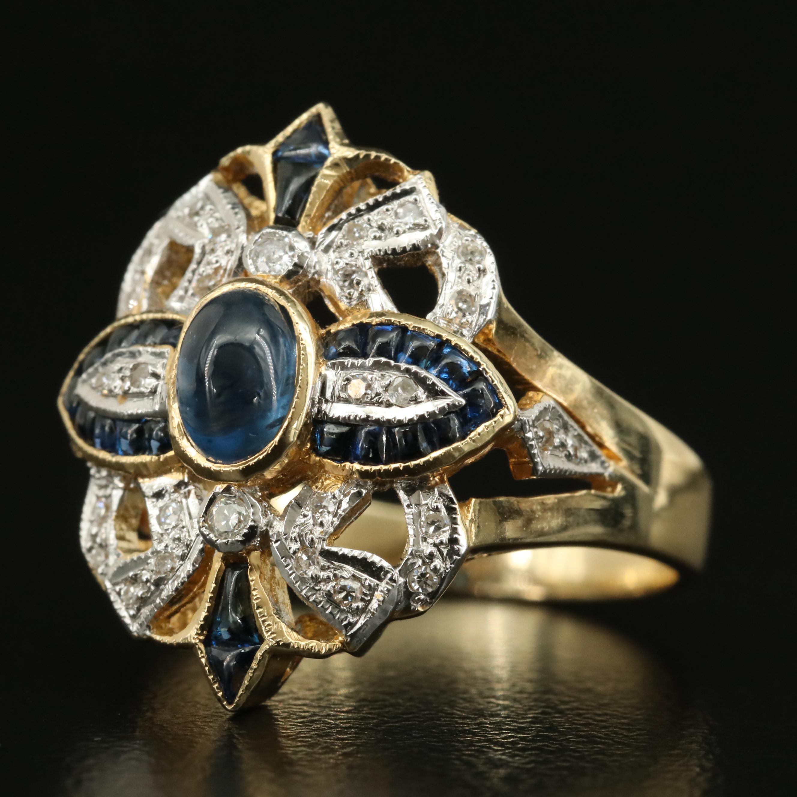 14K Sapphire and Diamond Ring