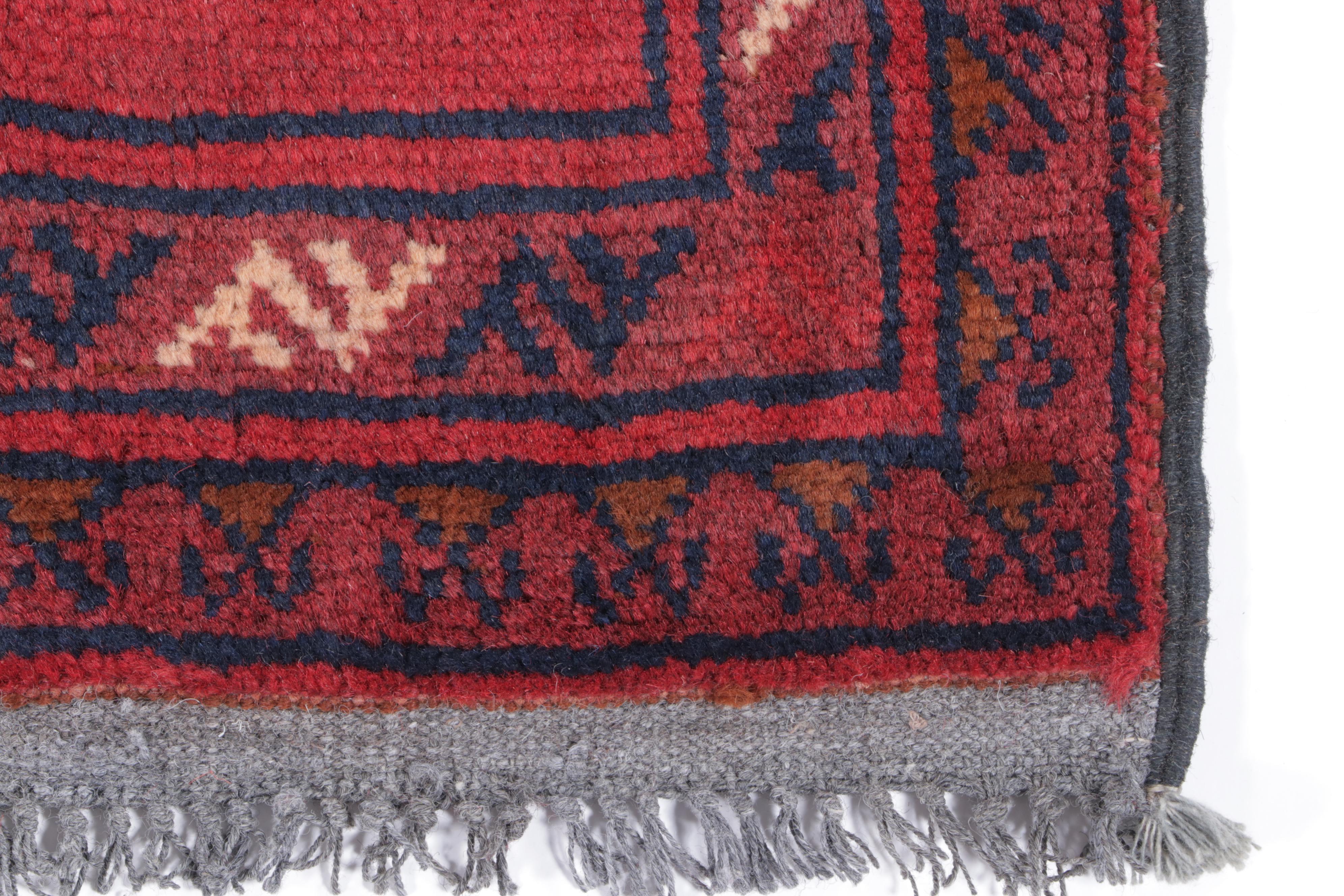 1'9 x 3'5 Hand-Knotted Afghan Baluch Accent Rug