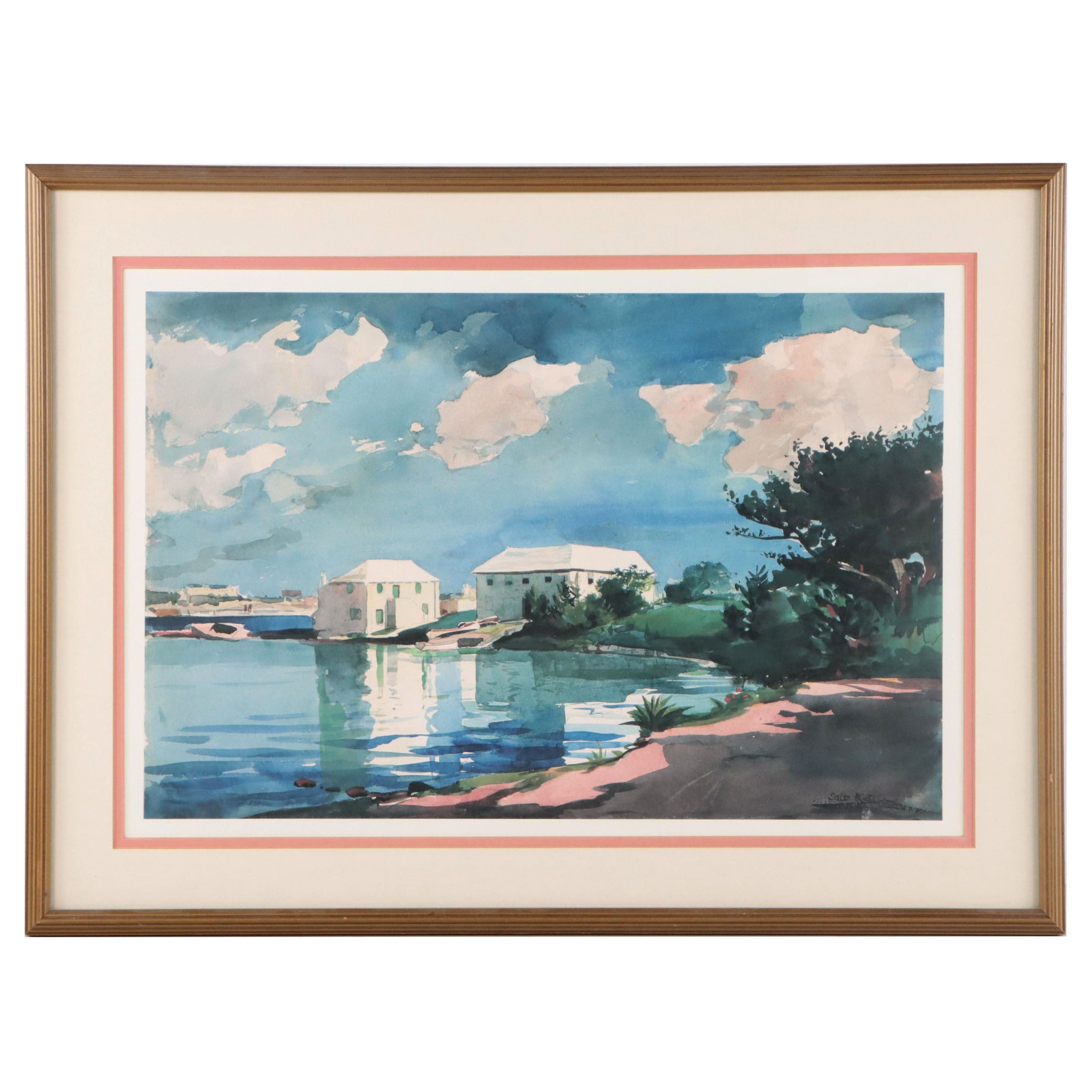 Landscape Offset Lithographs Including "Fourways Inn" After Maria Evers Smith