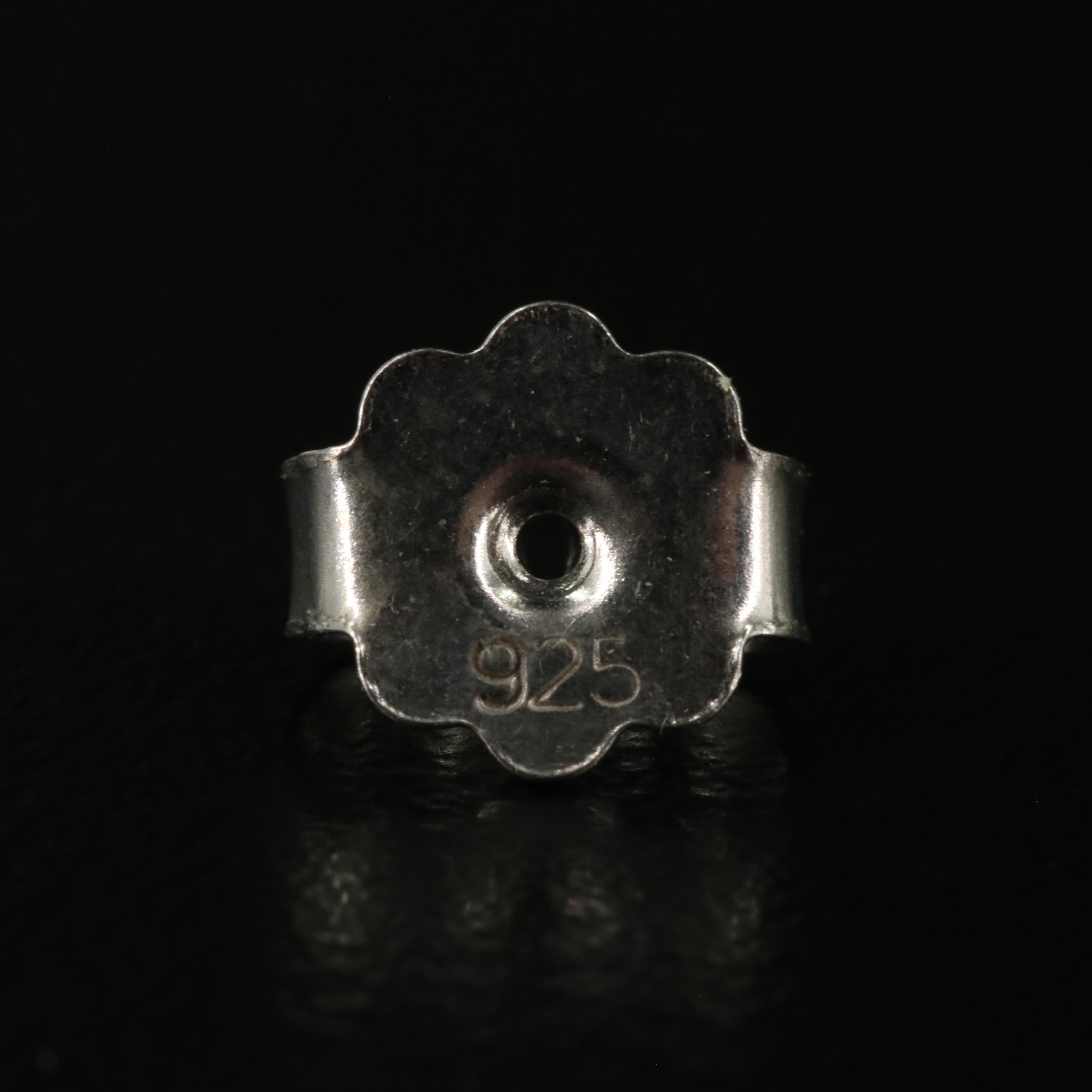 Sterling Garnet Drop Stud Earrings