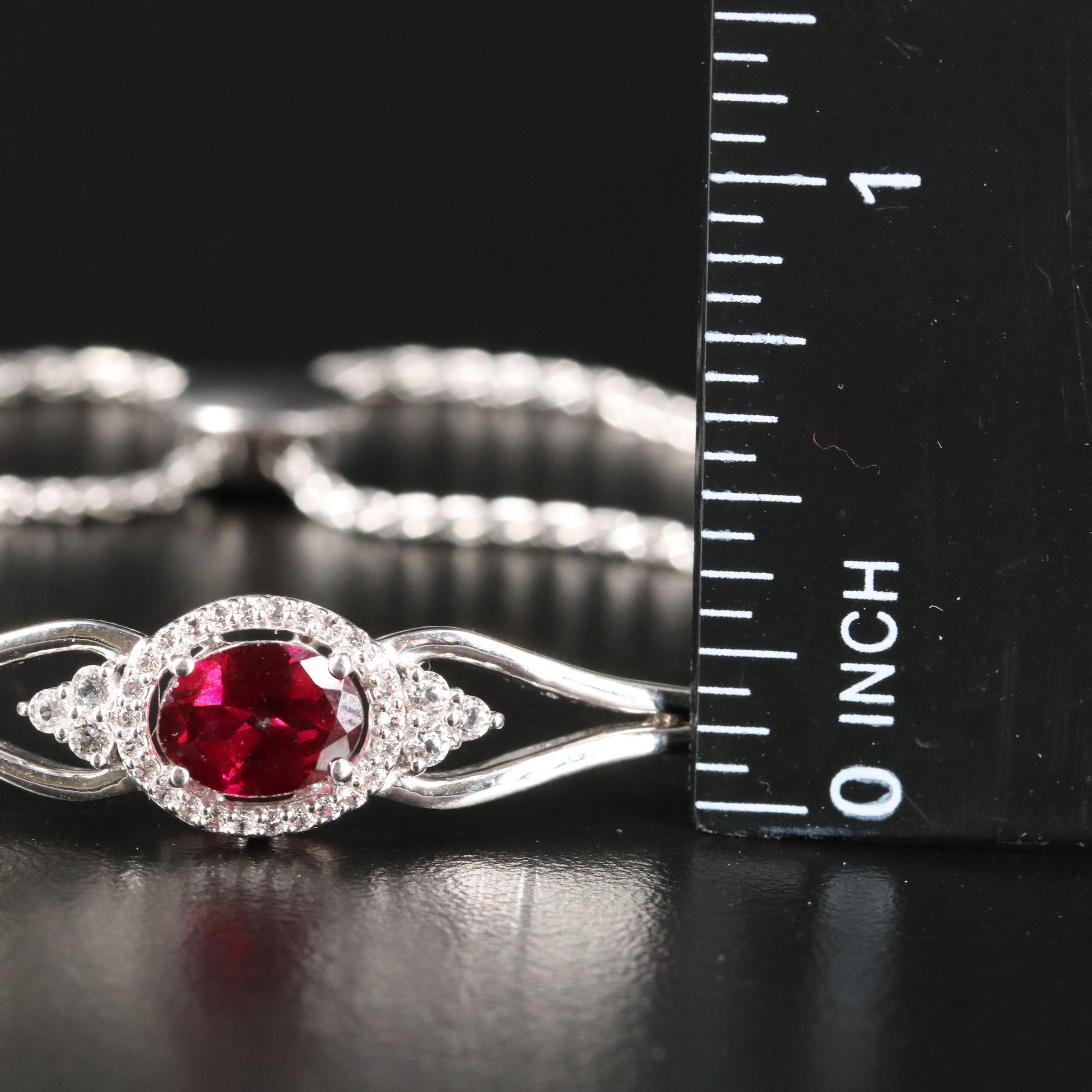 Sterling Garnet and Topaz Bolo Bracelet with 10K Rose Gold Accent