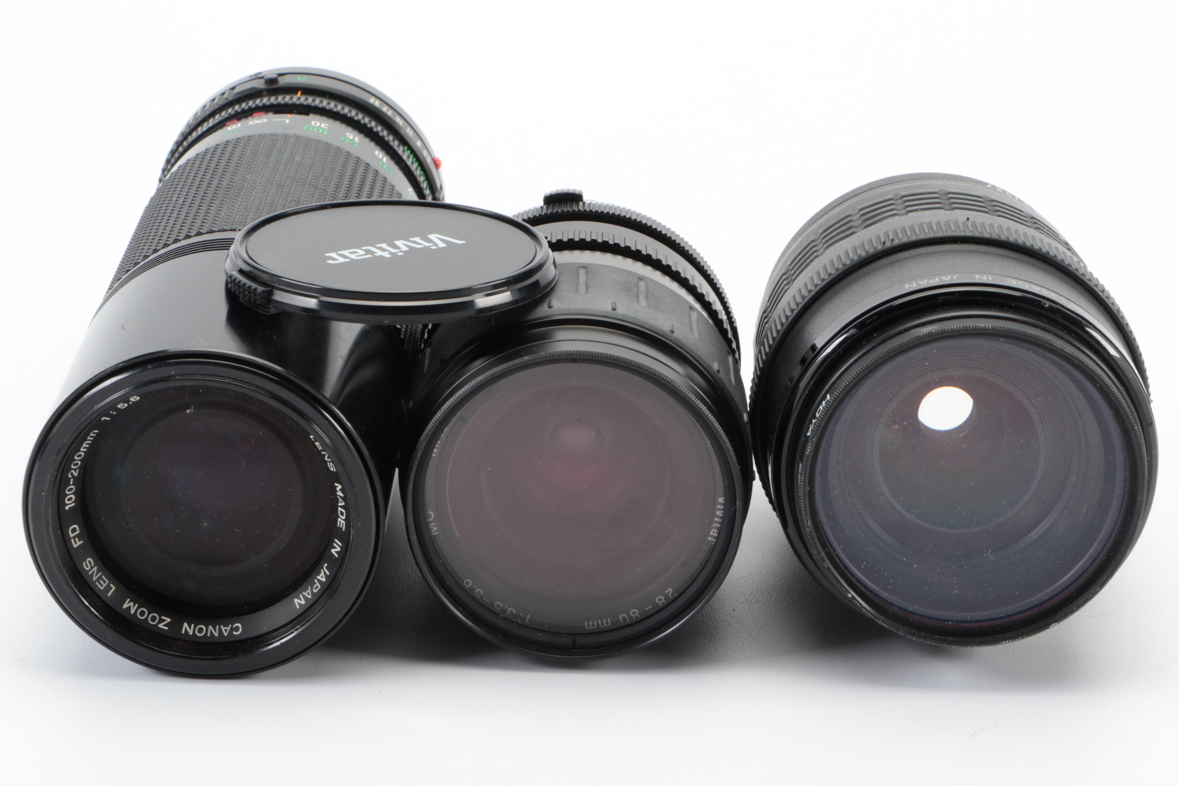 Canon, Vivitar,  Tokina, Nikkor and More Camera Lenses