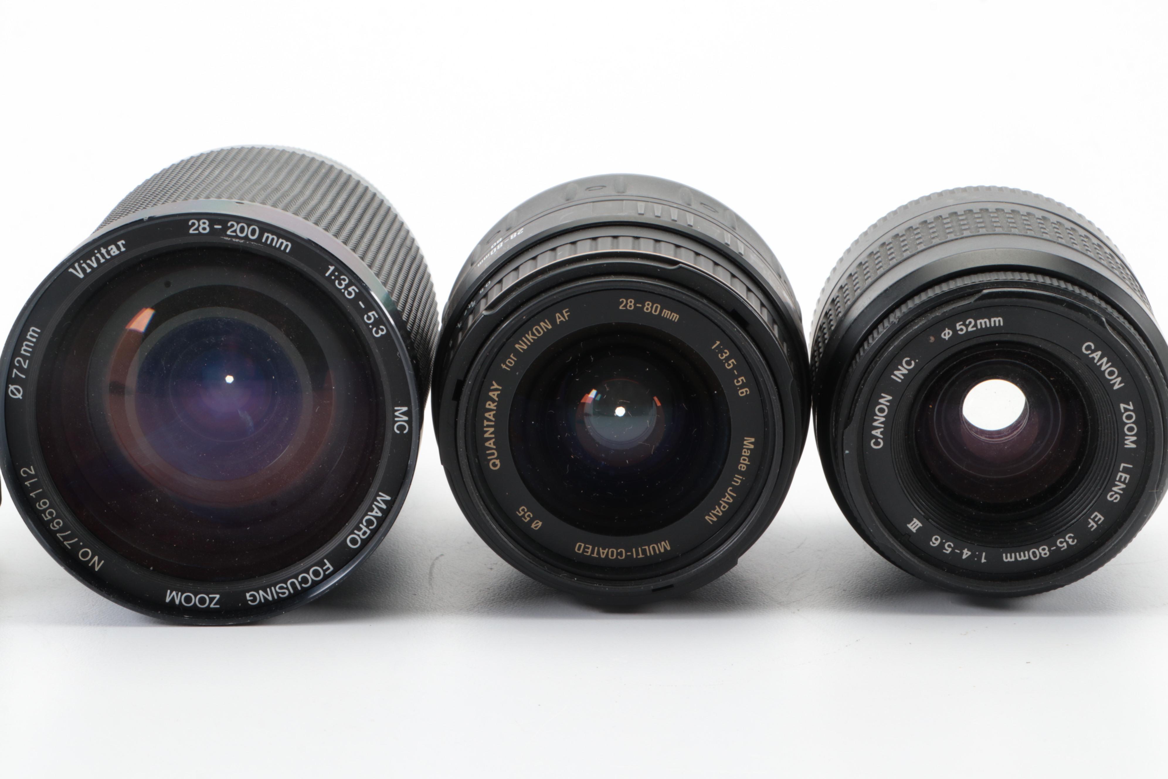 Canon, Vivitar,  Tokina, Nikkor and More Camera Lenses