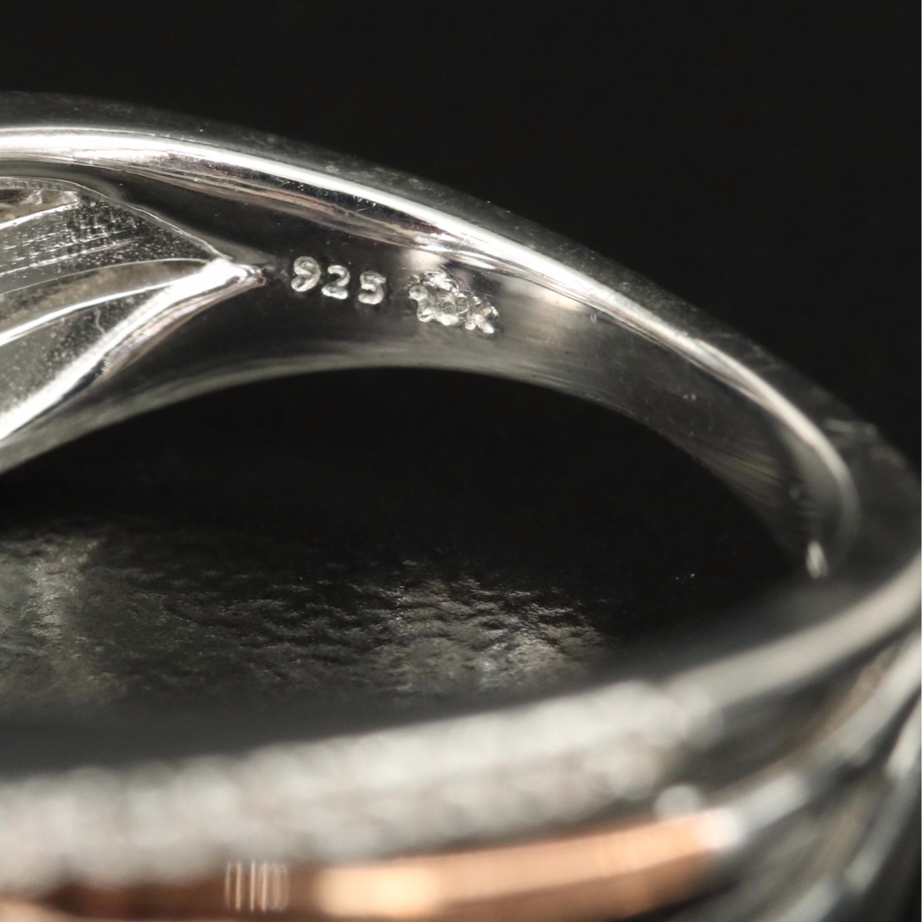 Sterling Amethyst and White Sapphire Crossover Ring with 10K Rose Gold Accents