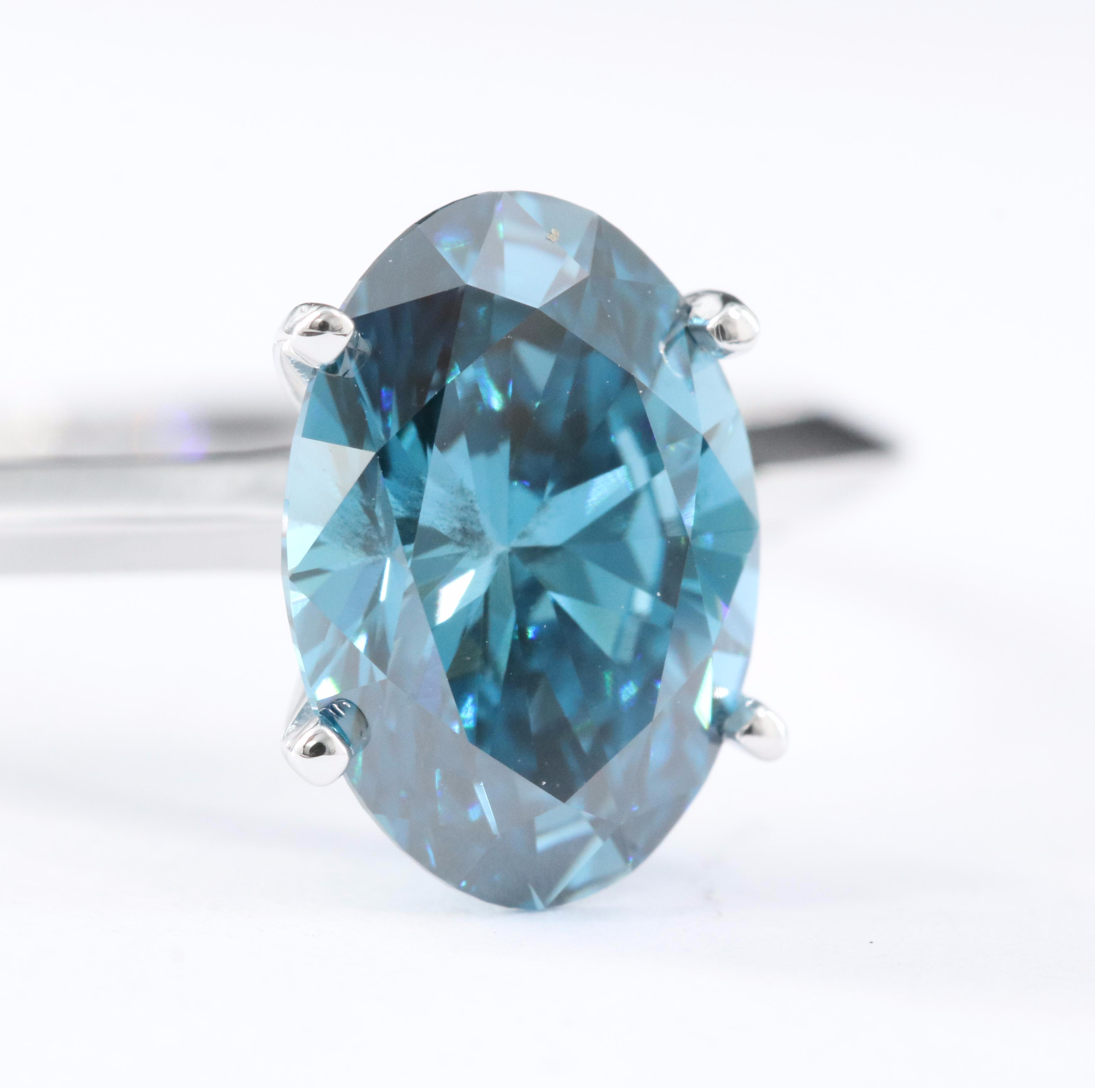 14K 2.03 CT Fancy Dark Blue Diamond Solitaire Ring