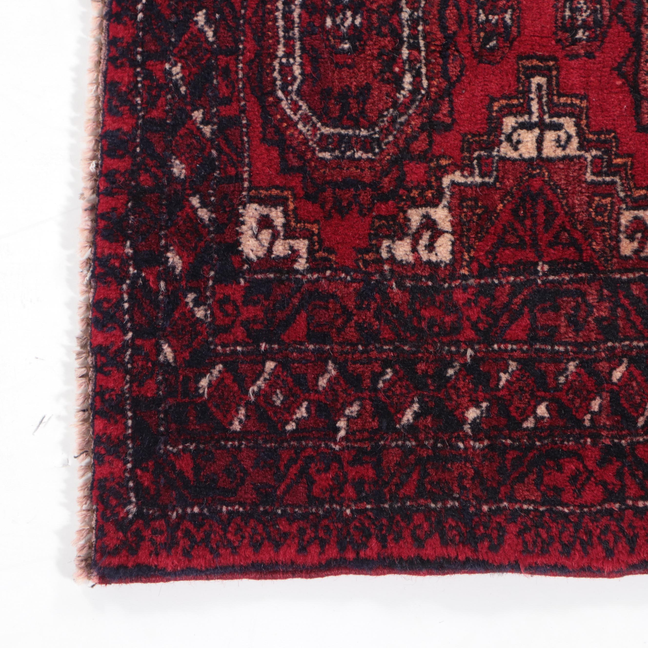 1'5 x 2'8 Hand-Knotted Afghan Baluch Bokhara Accent Rug