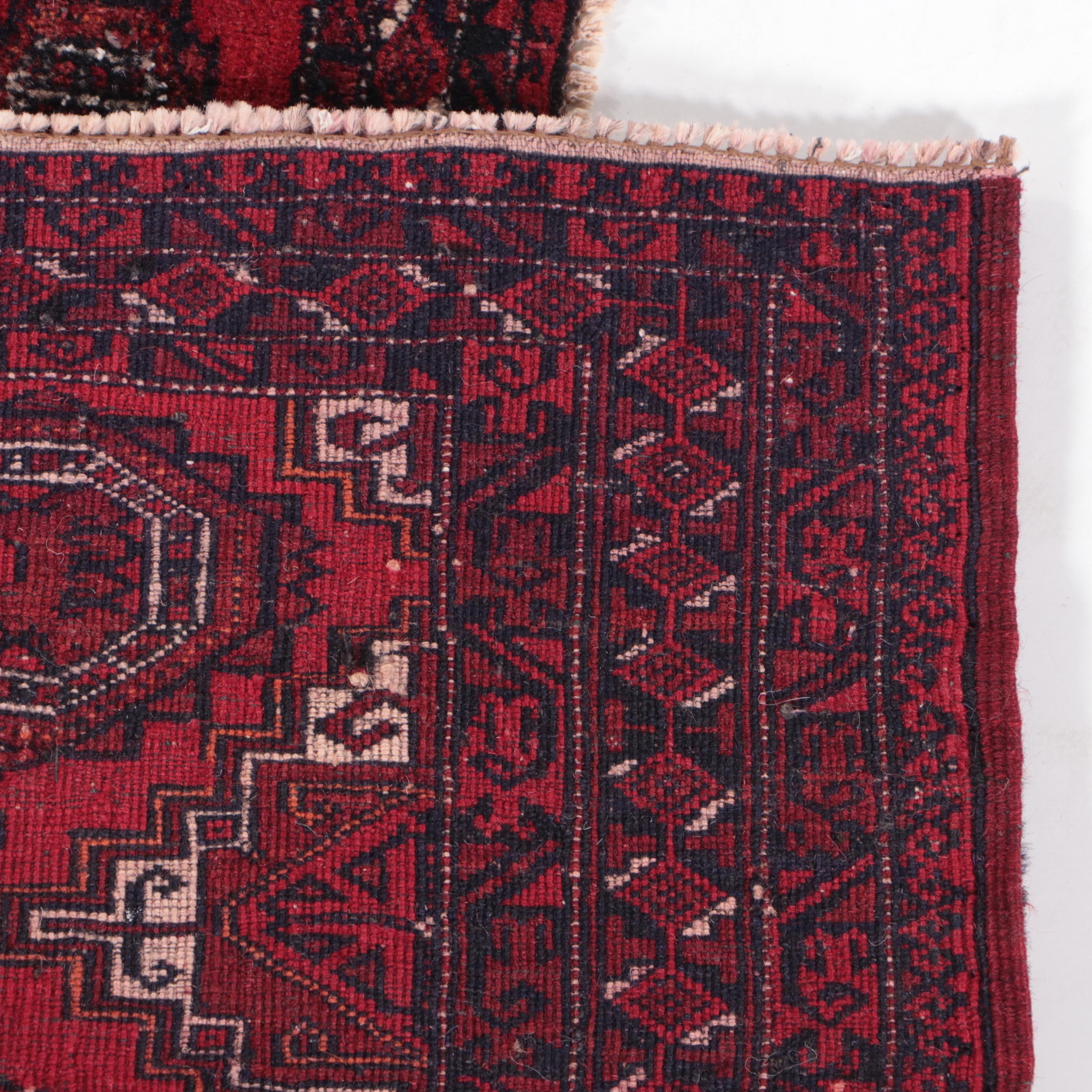 1'5 x 2'8 Hand-Knotted Afghan Baluch Bokhara Accent Rug