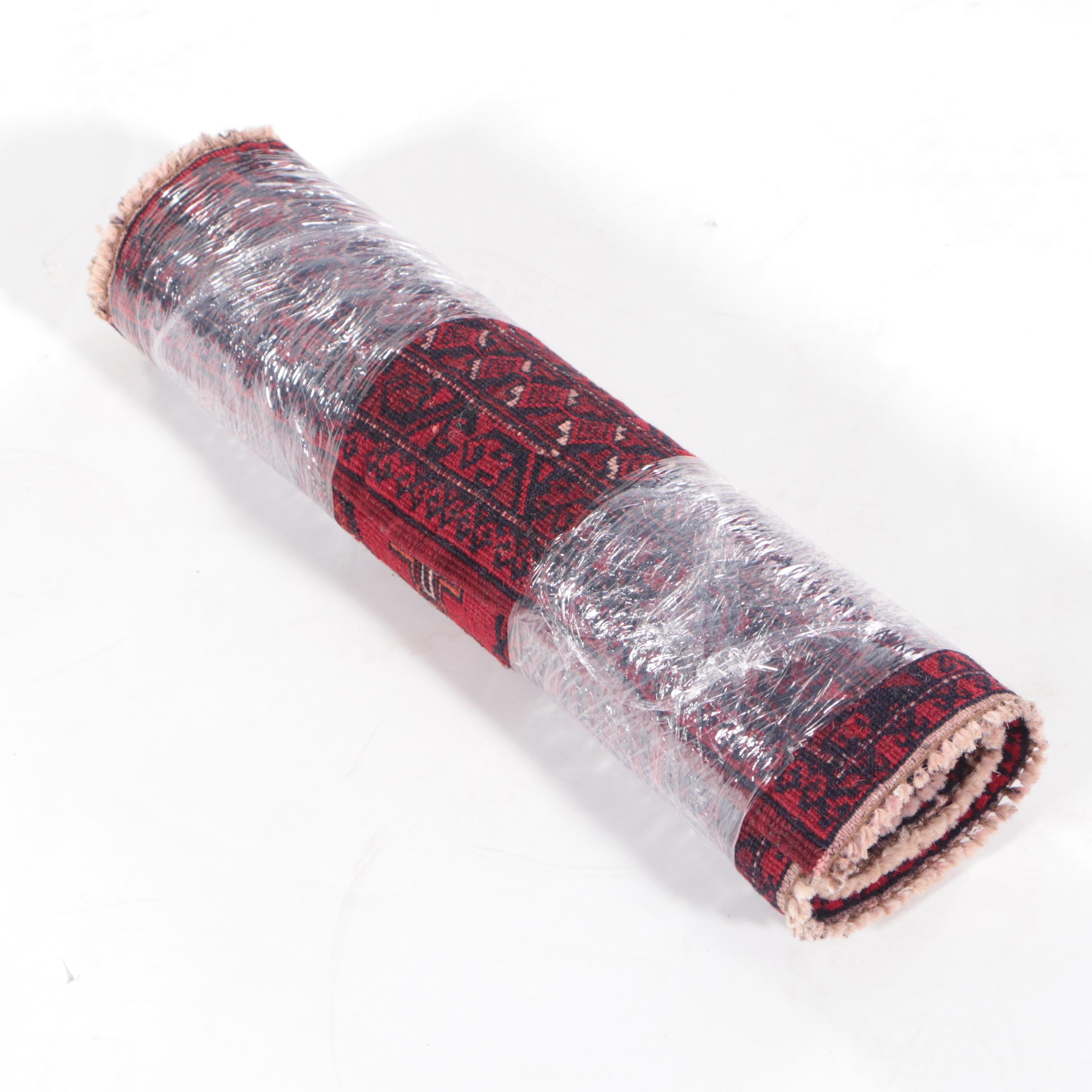 1'5 x 2'8 Hand-Knotted Afghan Baluch Bokhara Accent Rug