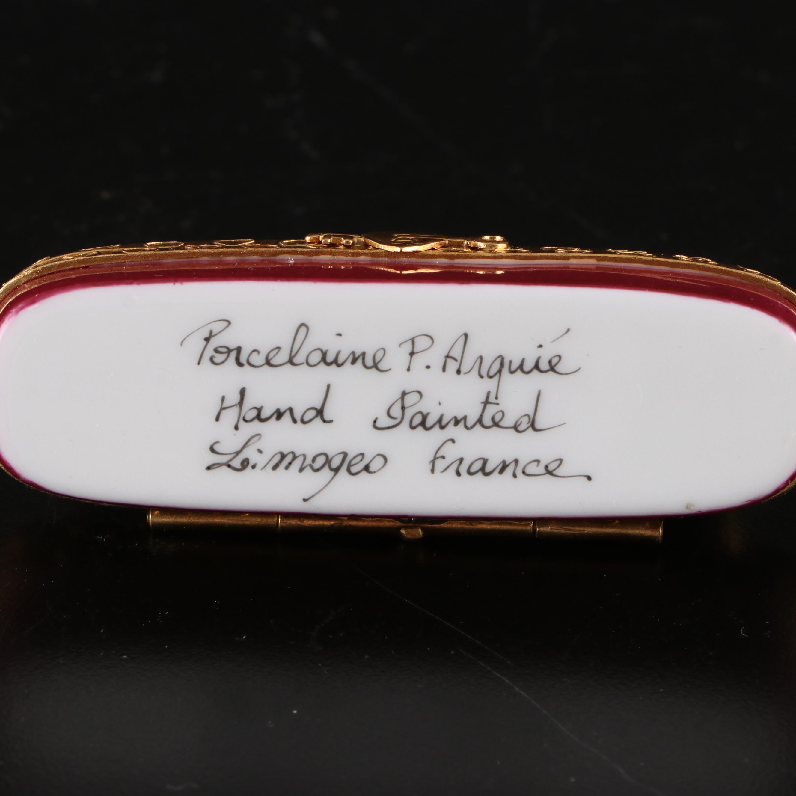 Parisian Musical Limoges Box with Other Limoges Boxes and Reutter Flowers