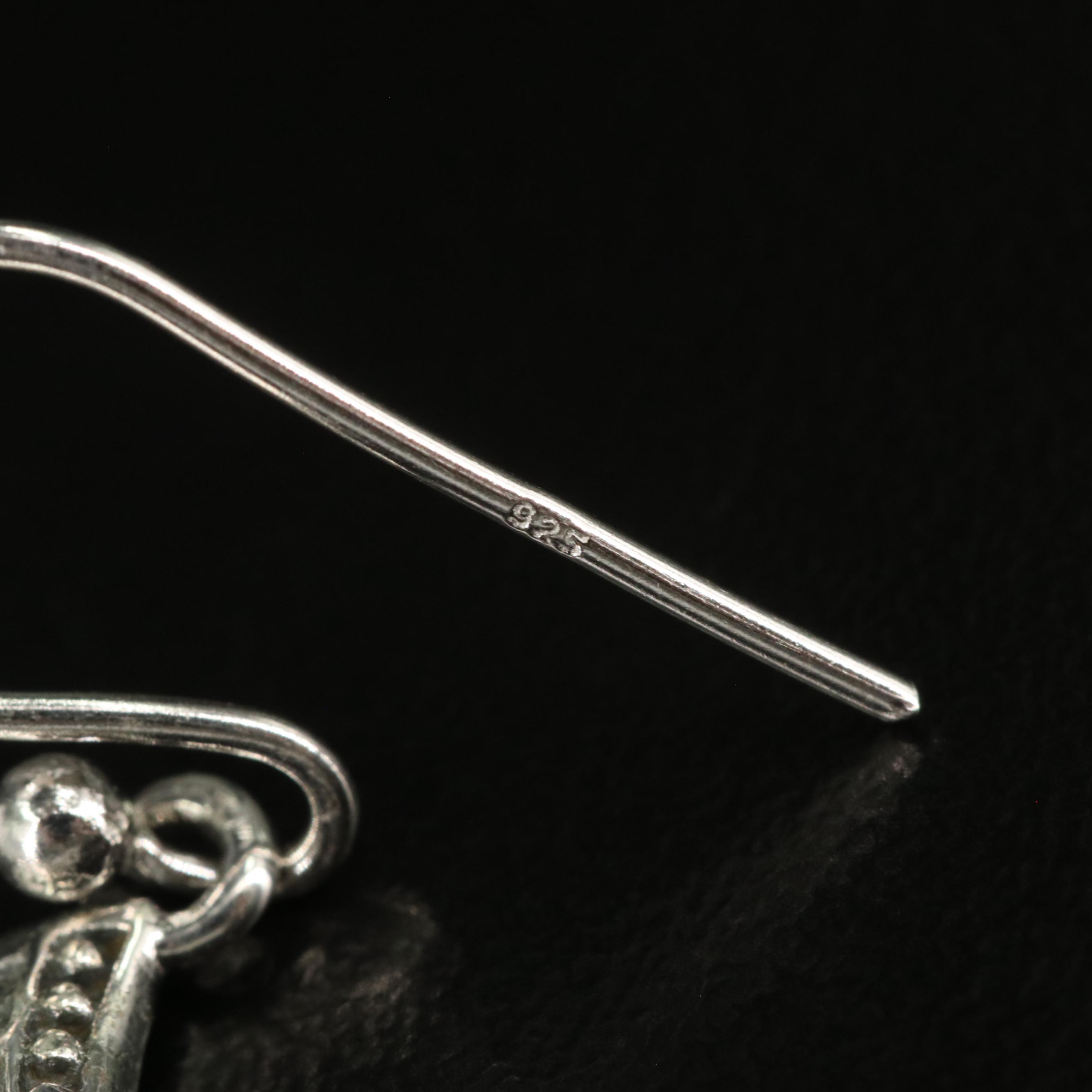 Sterling Textured Drop Earrings