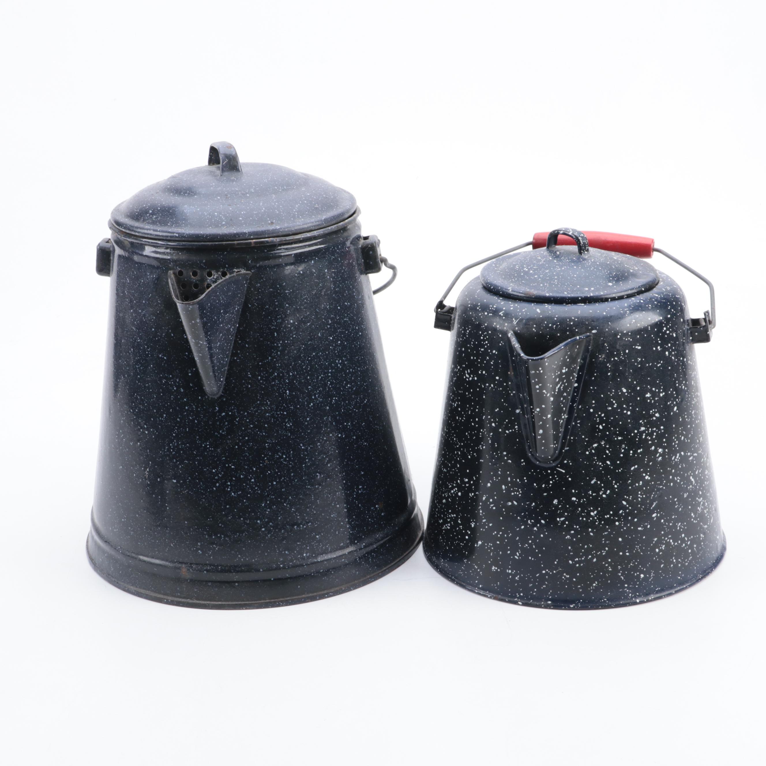 Enamel Spatterware Coffee Pots