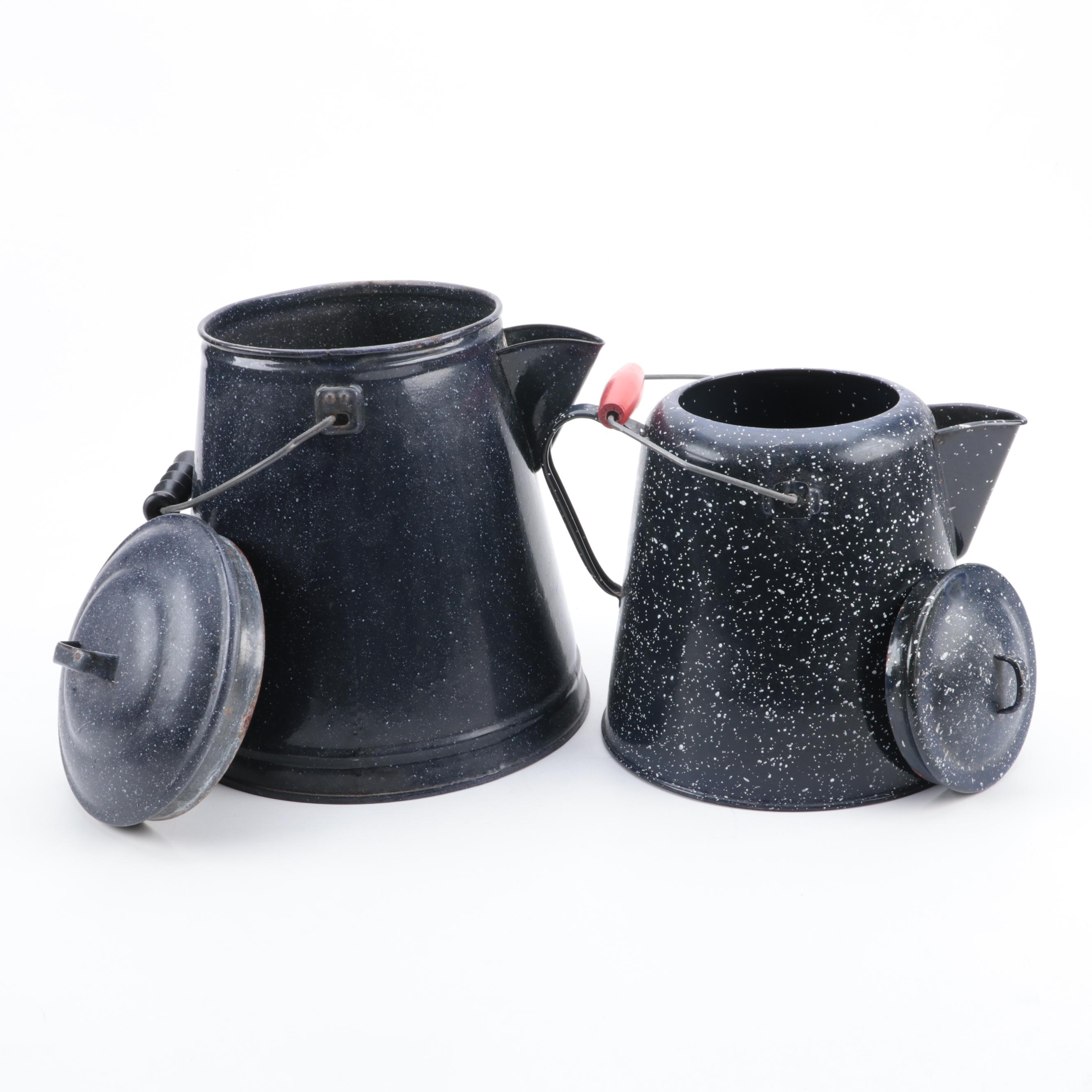 Enamel Spatterware Coffee Pots