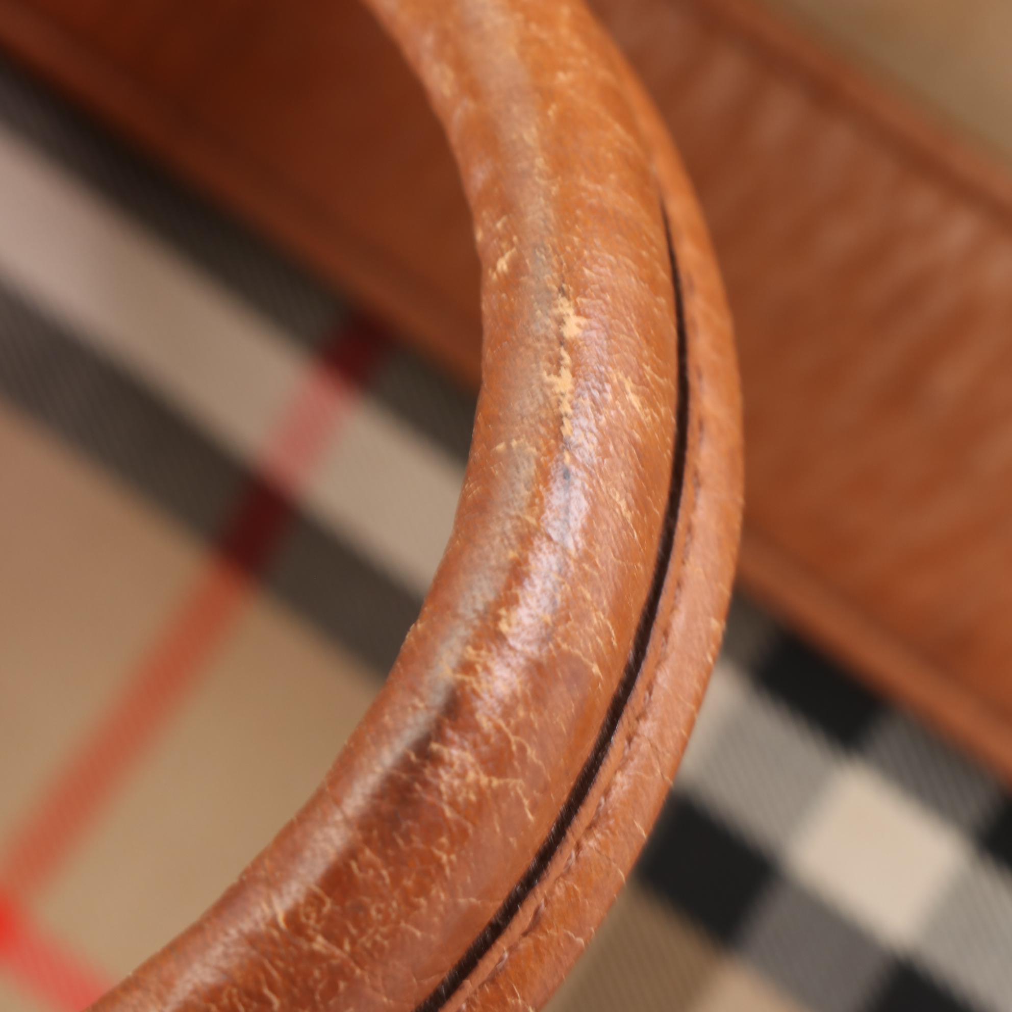 Burberrys Duffle Bag in "Haymarket Check" Canvas and Grained Leather