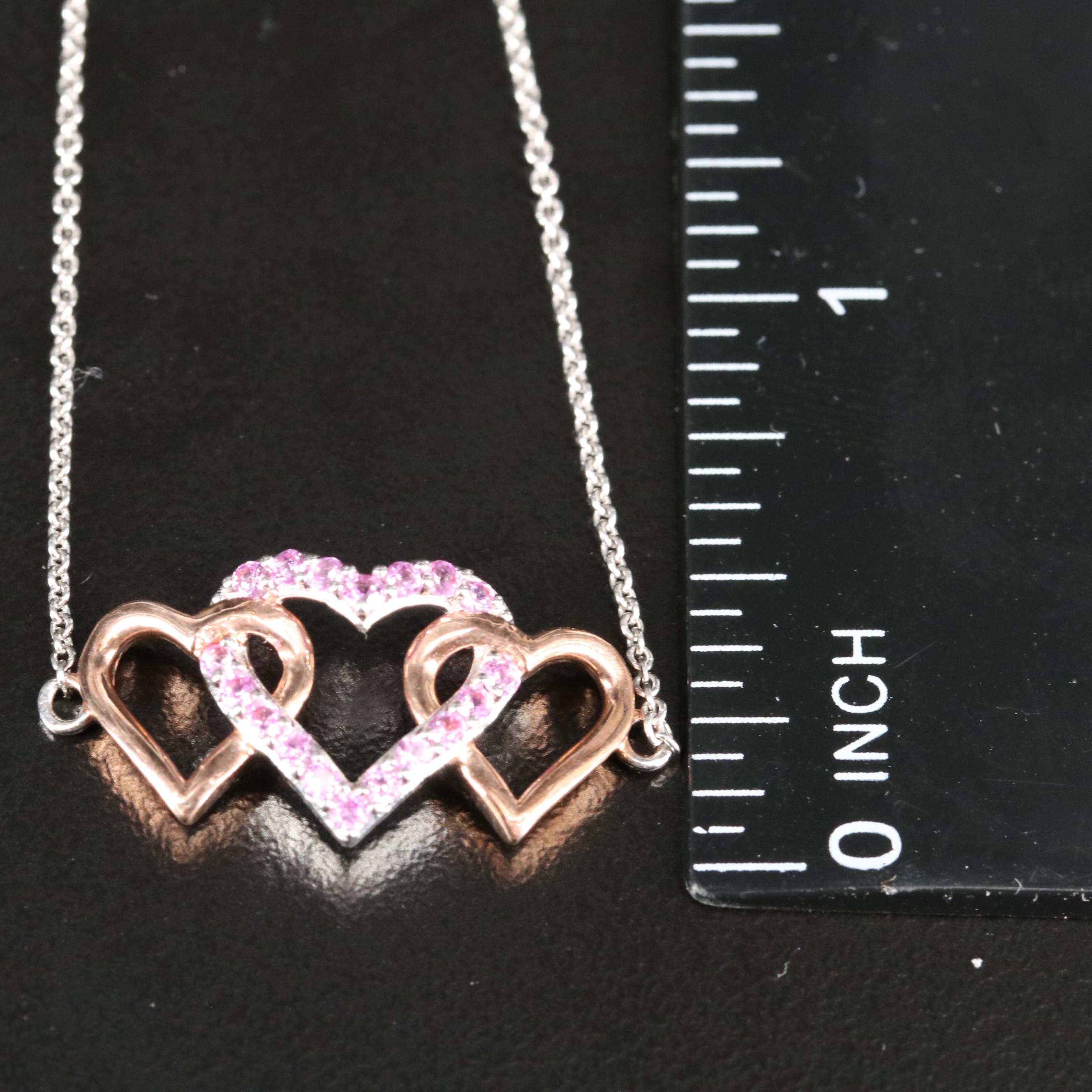 Sterling Topaz Triple Heart Bracelet