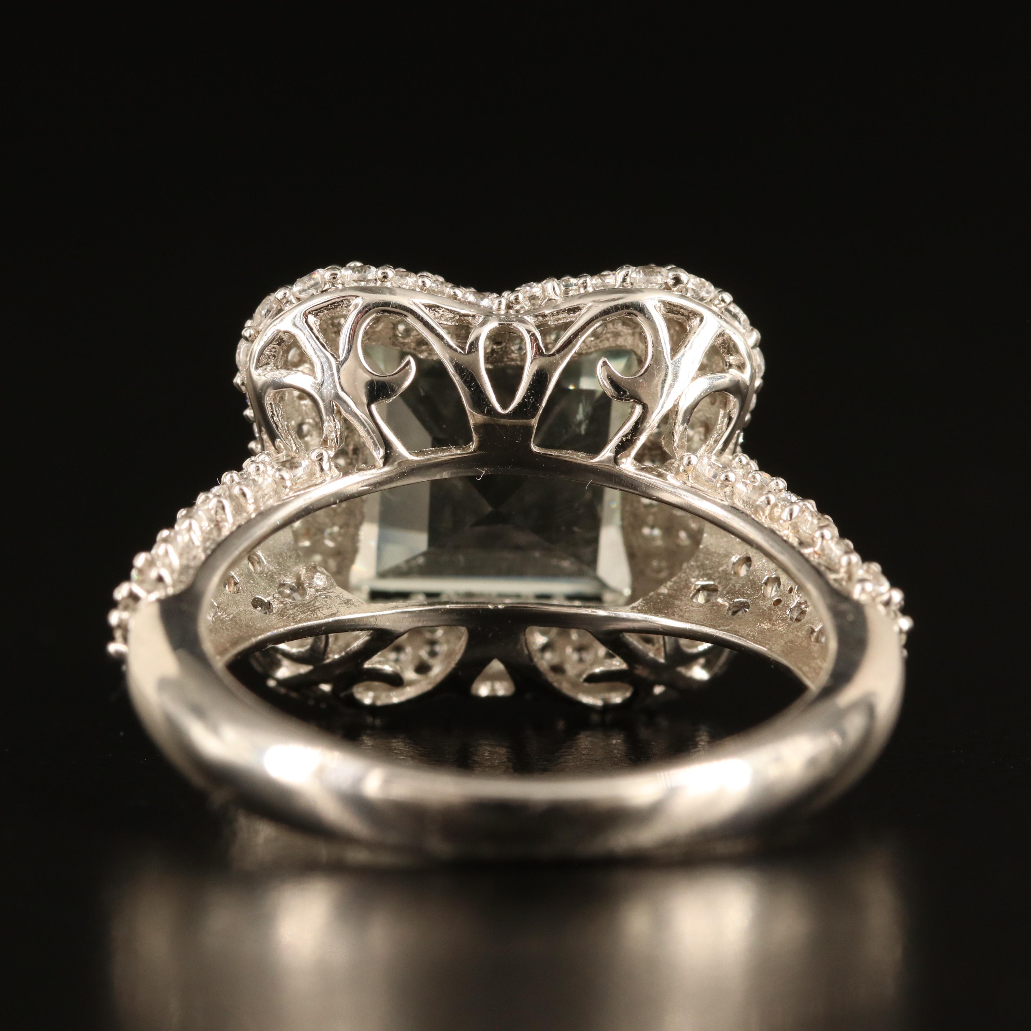 Sterling Rock Crystal Quartz and White Sapphire Ring