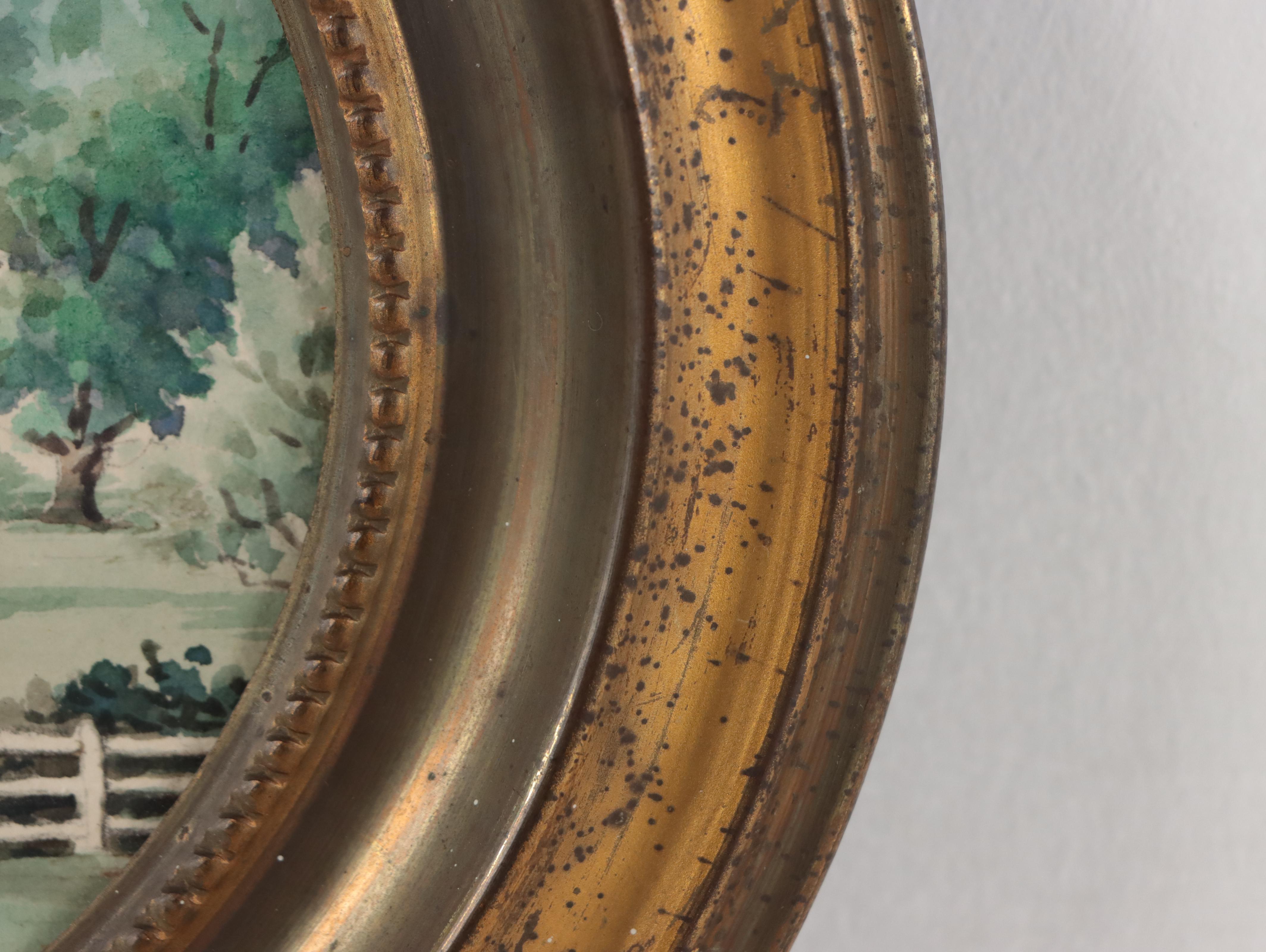 Watercolor Painting "Gisboro 1861," Early 20th Century