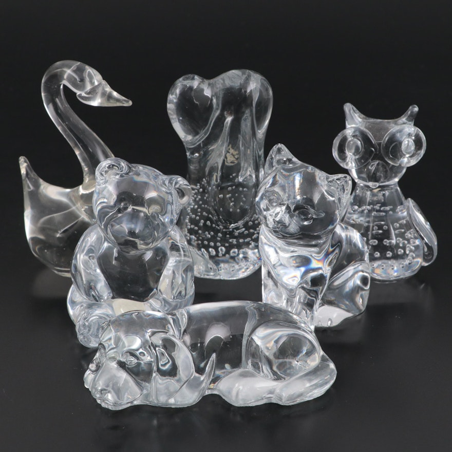 Princess House Crystal Paperweights with More Crystal Figurines