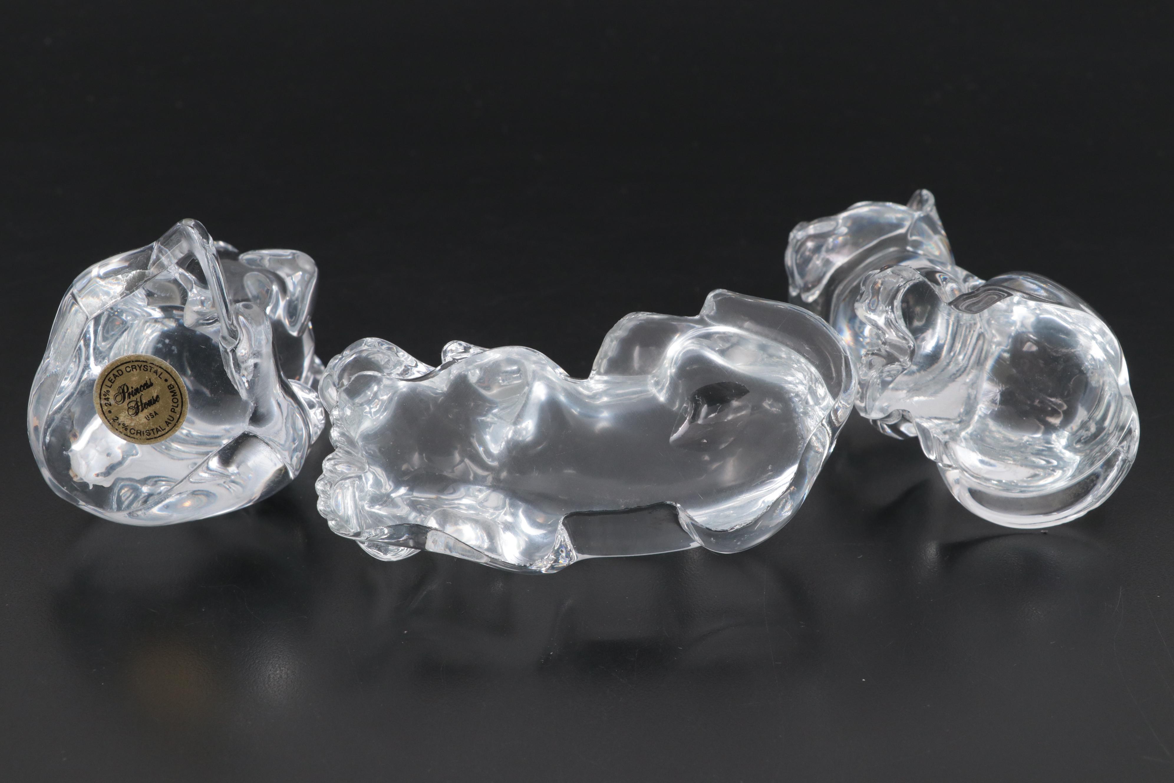 Princess House Crystal Paperweights with More Crystal Figurines