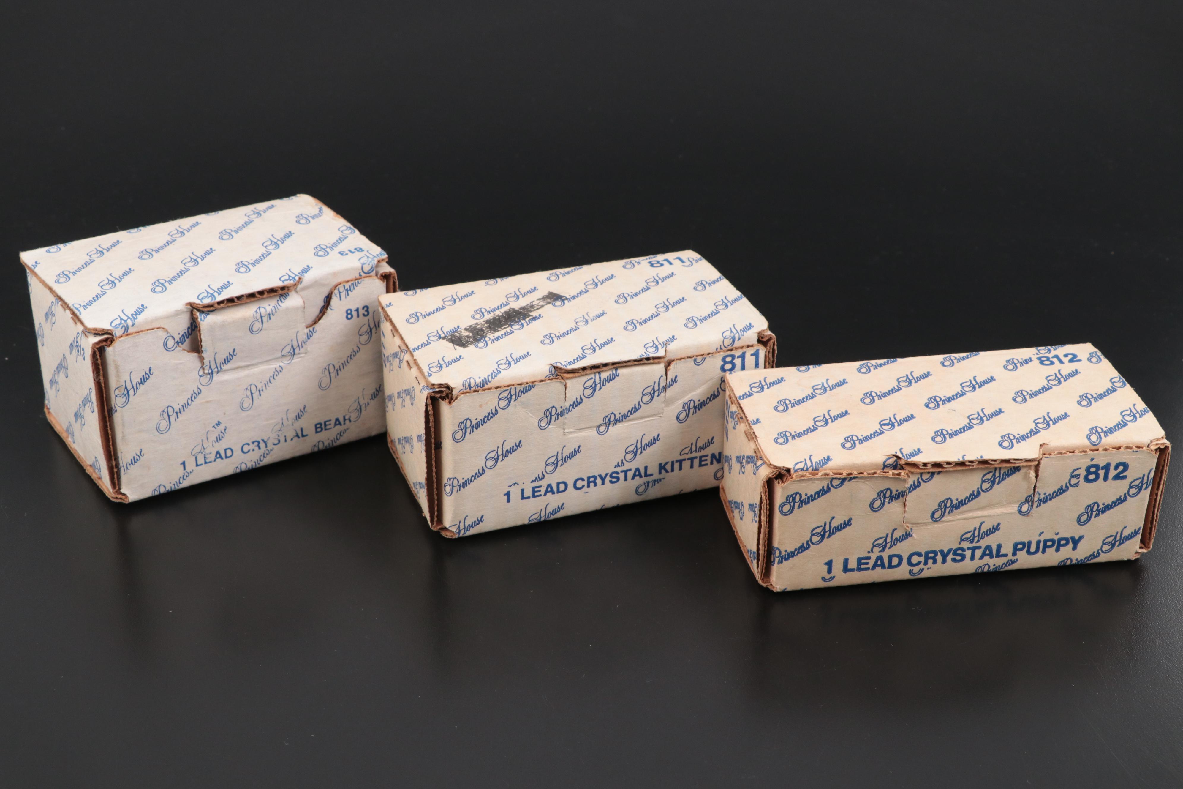 Princess House Crystal Paperweights with More Crystal Figurines