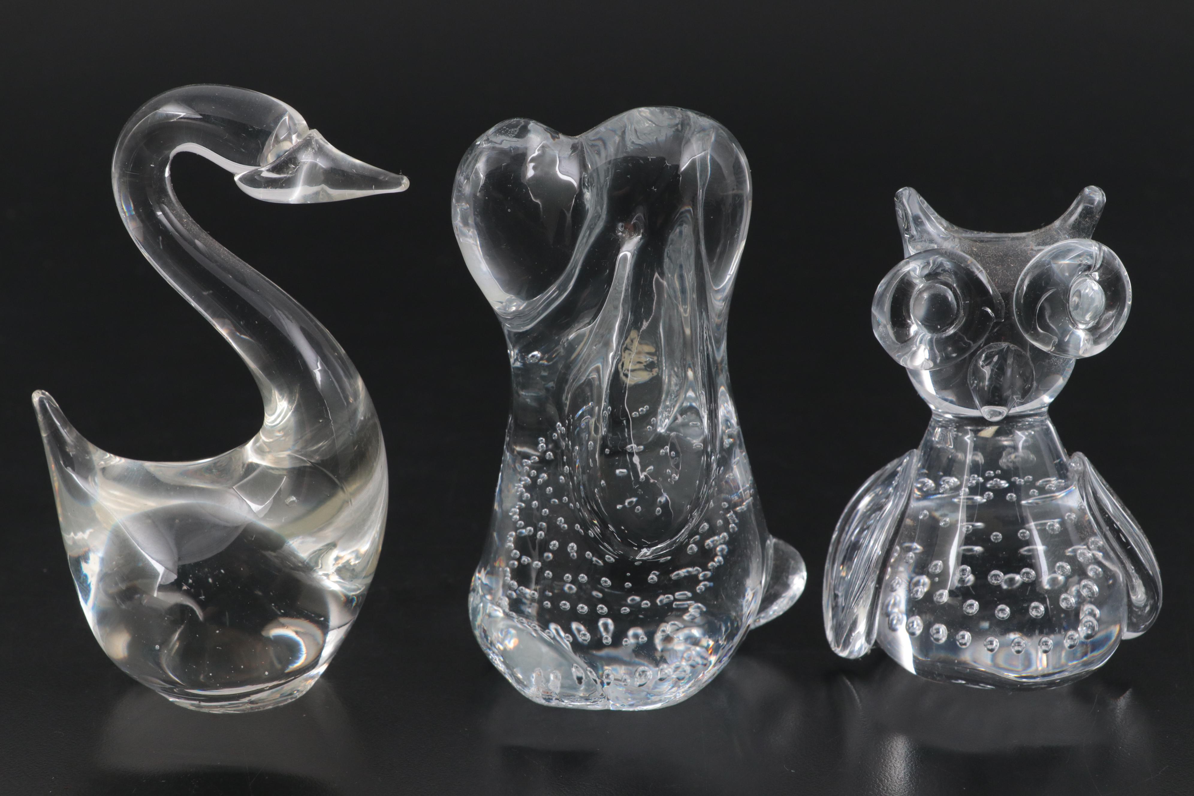 Princess House Crystal Paperweights with More Crystal Figurines