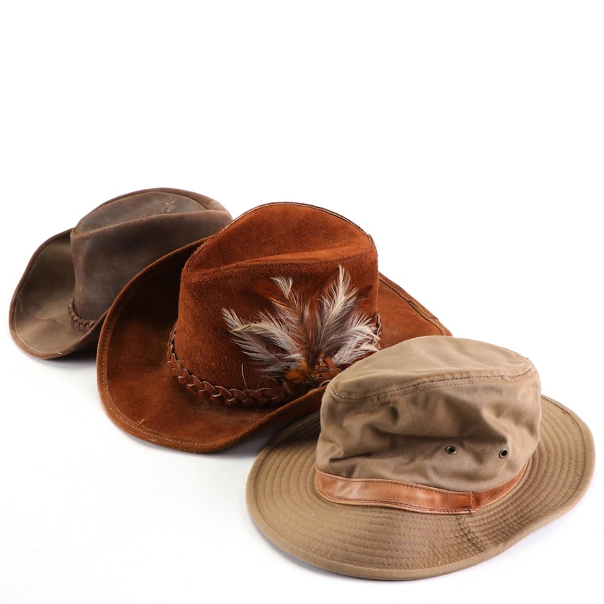 Hatquarters USA and Savoy Hats Leather Cowboy Hats with Other Canvas Hat