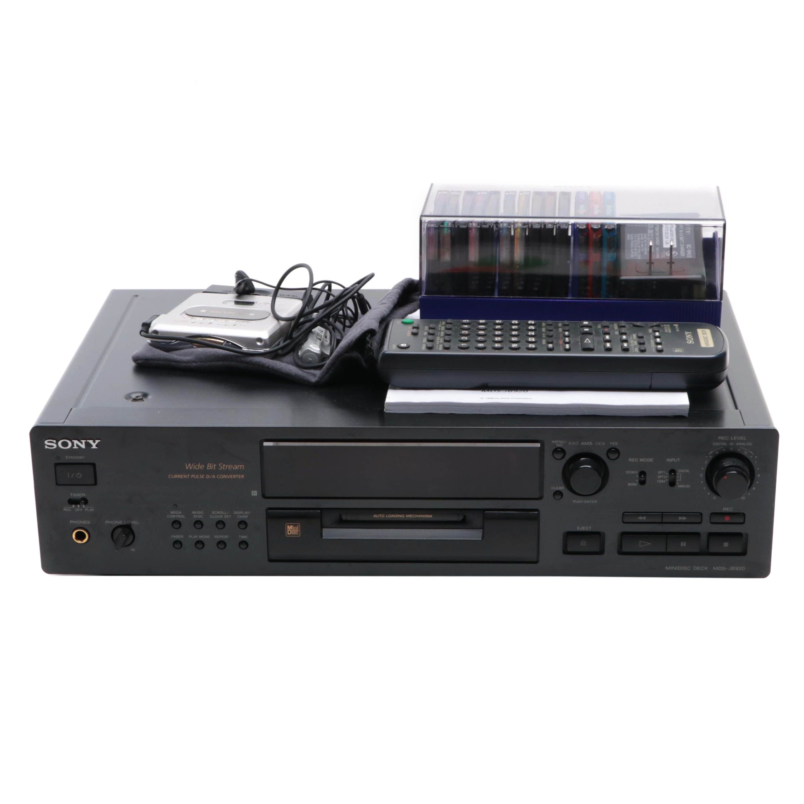 Sony MDS-J8920 Minidisc Deck with Sony MD Walkman and More