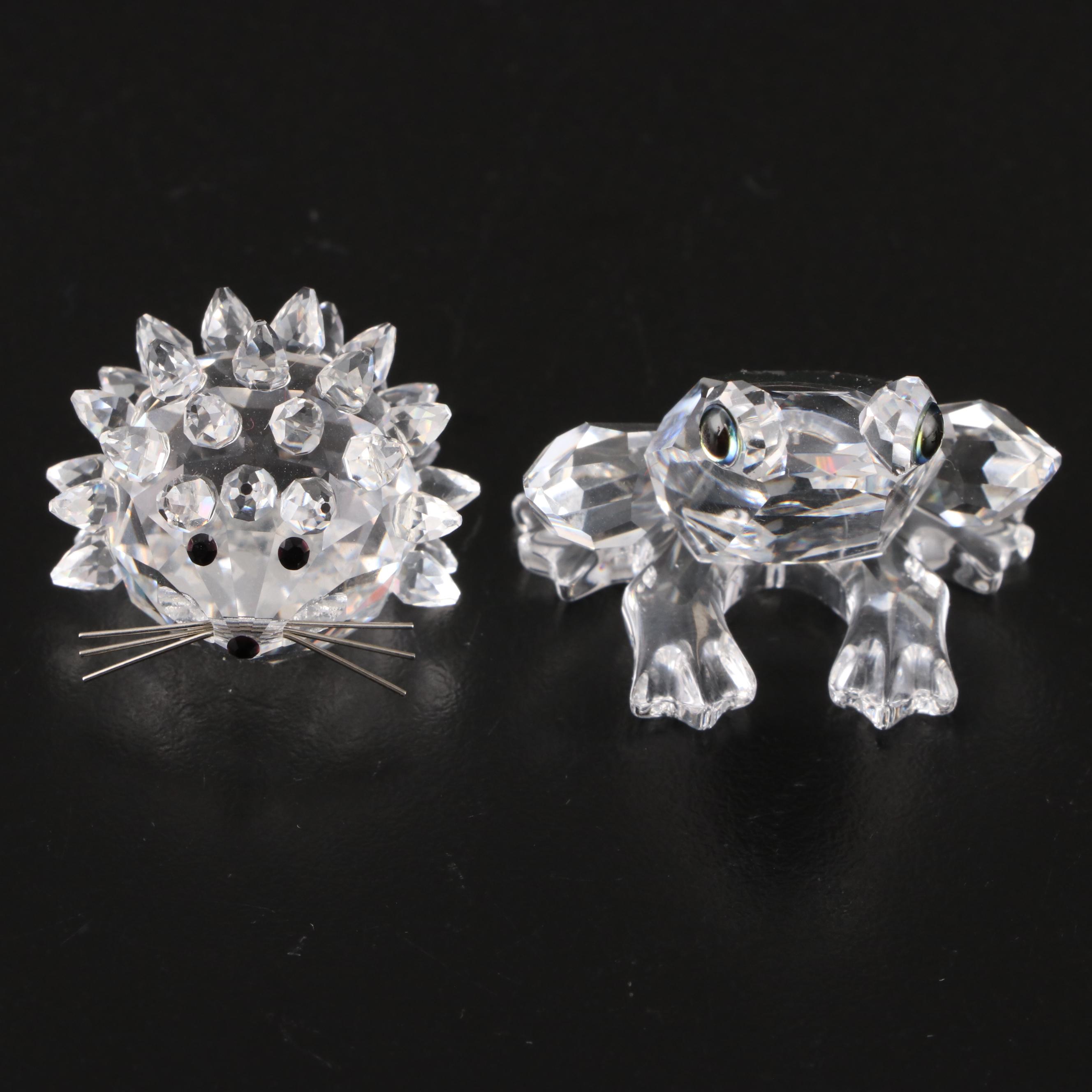 Crystal Figurines and Silver Plate Trinket Box